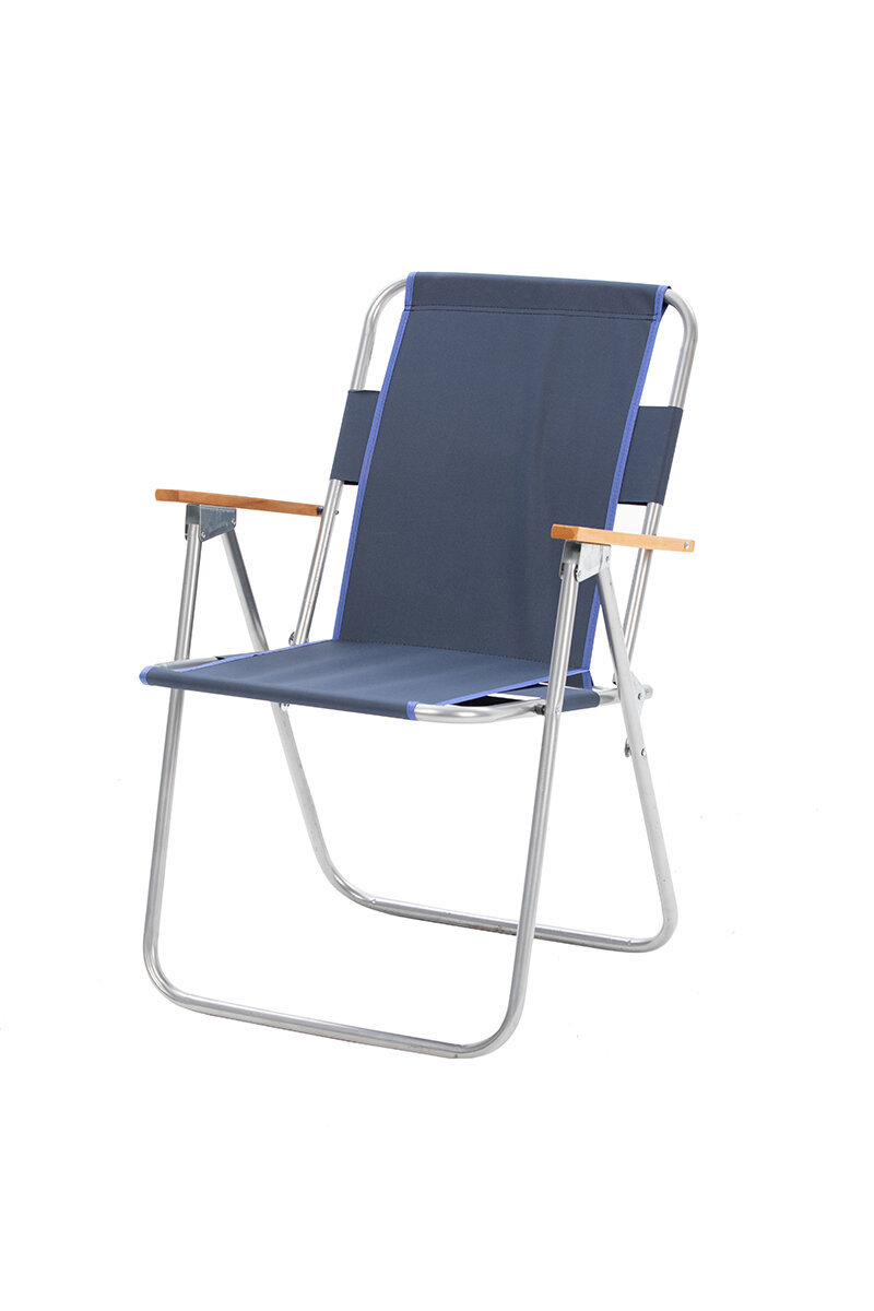 Ahşap Kollu Piknik/Plaj Sandalyesi Lacivert