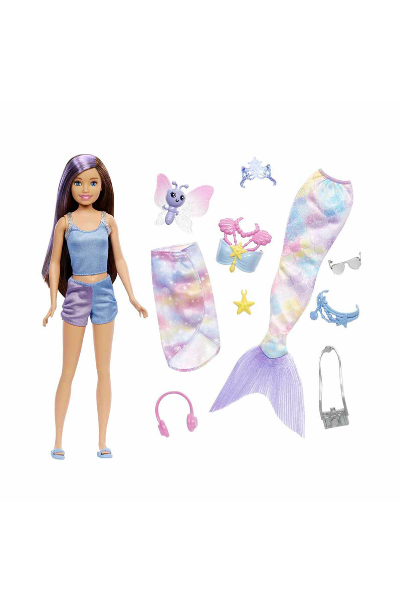 Oyuncak Barbie Deniz Kızı Gücü Bebekleri, Kıyafetleri ve Aksesuarları HHG55
