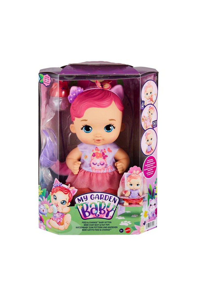 My Garden Baby Yavru Kedi Bebeğimin Bakım Zamanı - Pembe Saçlı Bebek