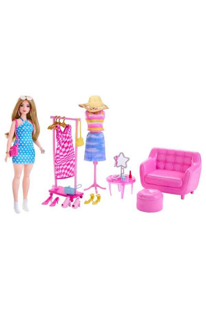 Barbie Kıyafet ve Aksesuar Askısı Oyun Seti HPL78
