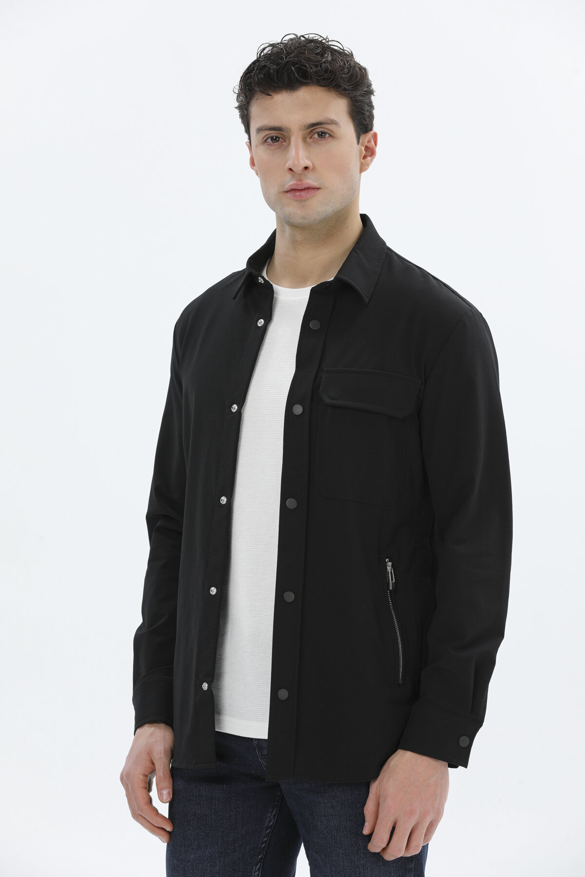 First Company Denim Erkek Gömlek Yaka Mevsimlik Mont 2417104002