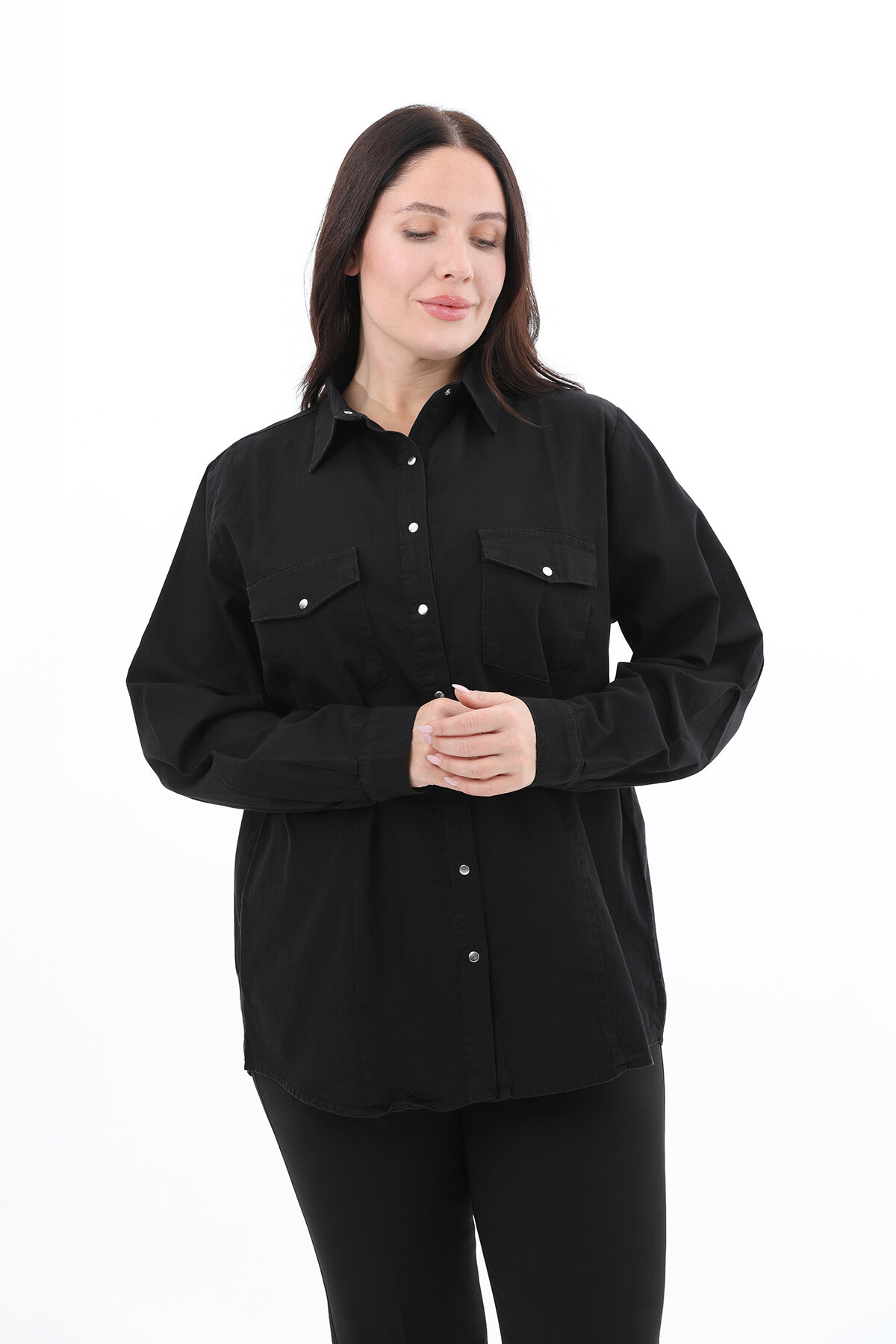 Shefame Kadın Kot Gömlek 2524BK108339