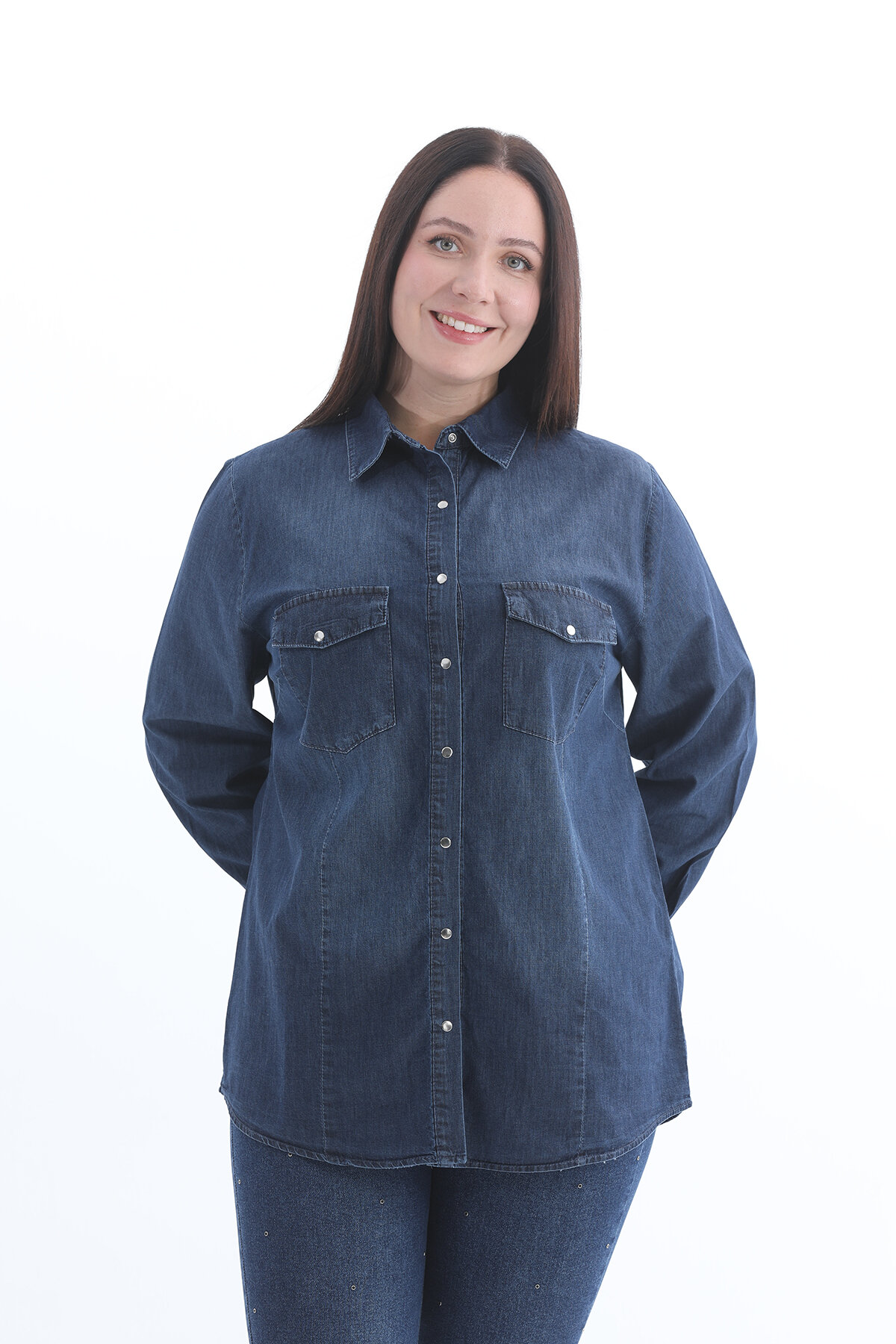 Shefame Kadın Kot Gömlek 2524BK108339