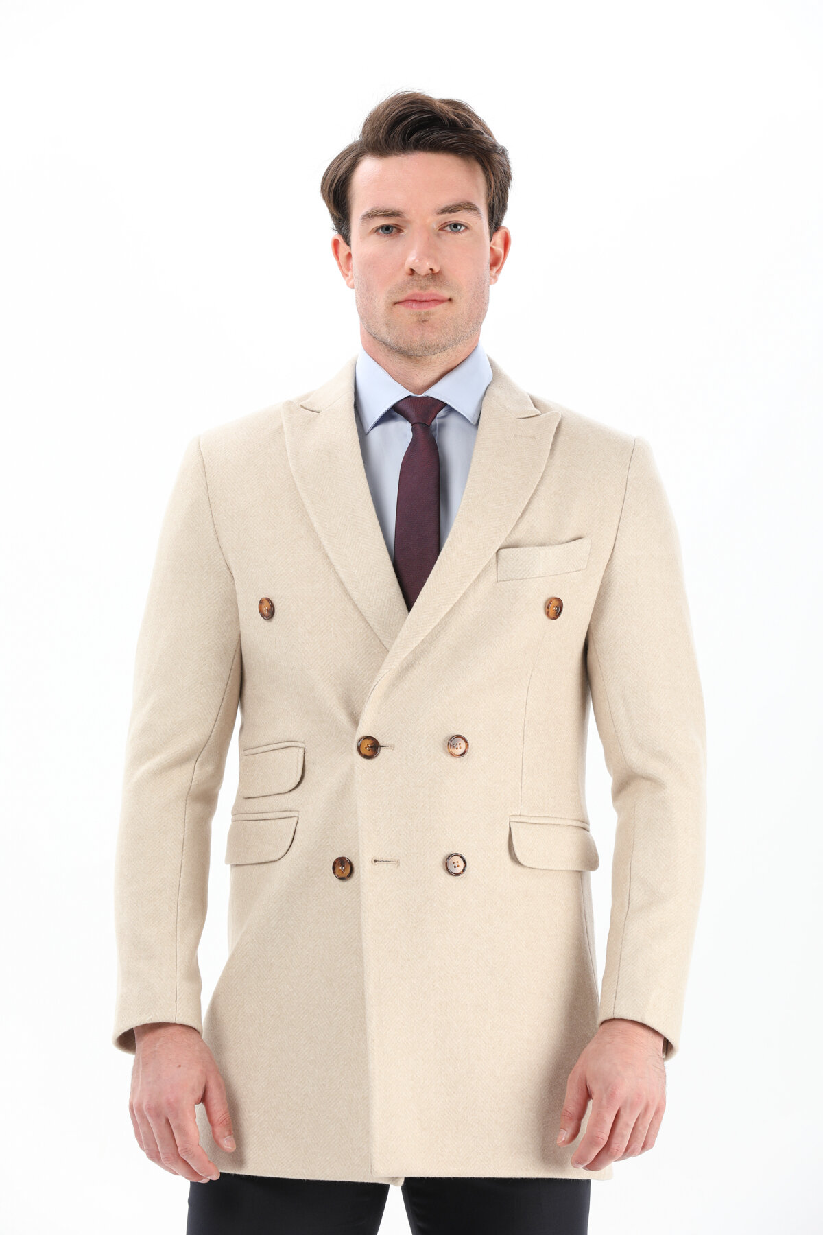 Finesuits Erkek Kaşe Yünlü Kaban 2322205002.KSKBNBSR