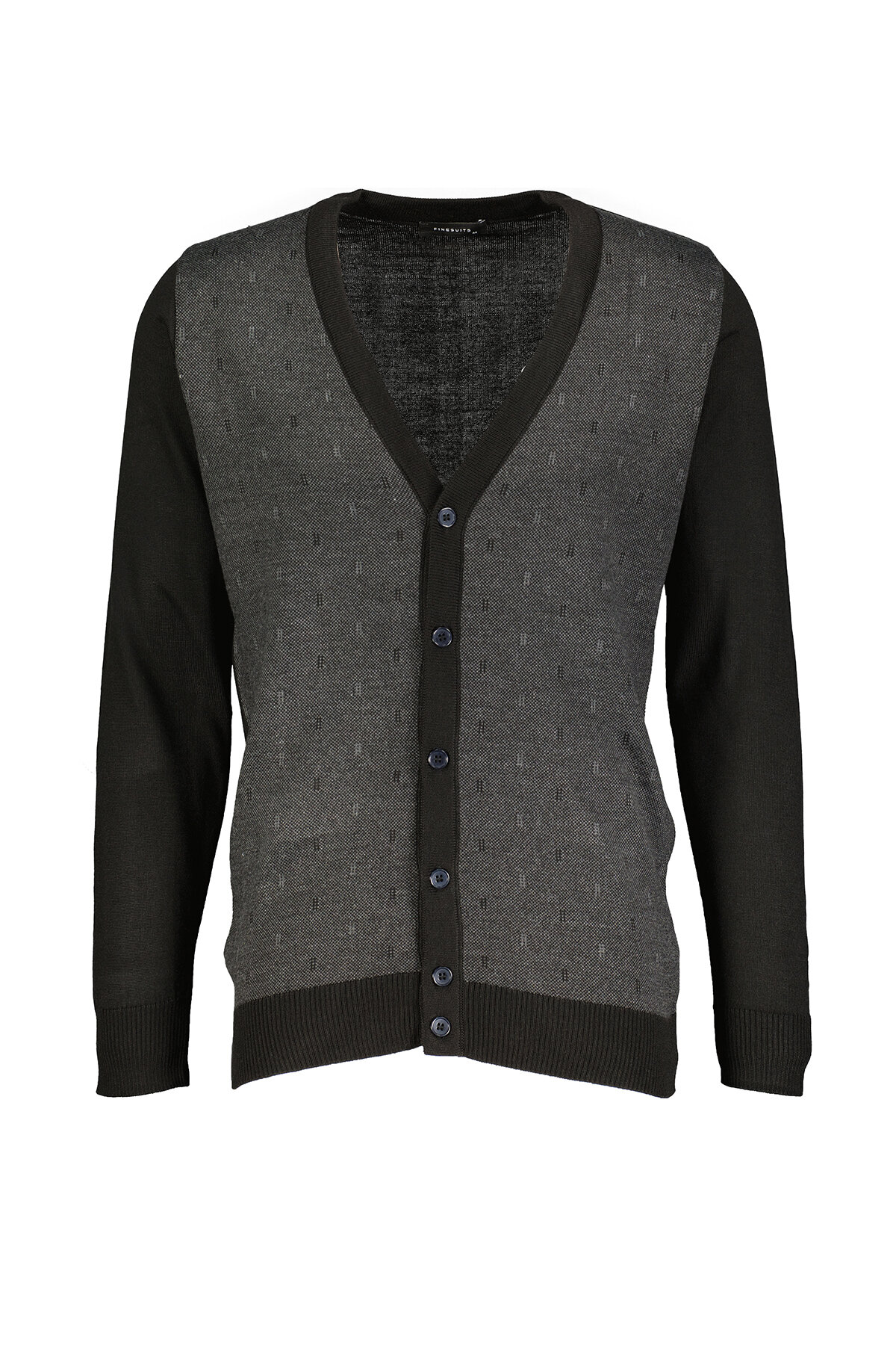 Finesuits Erkek Desenli Yünlü Hırka 2322201030.DSHRKHRKR