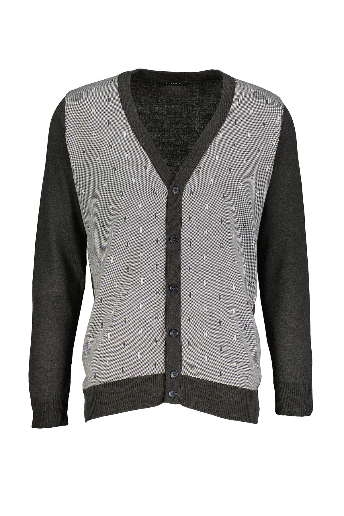 Finesuits Erkek Desenli Yünlü Hırka 2322201030.DSHRKHRKR