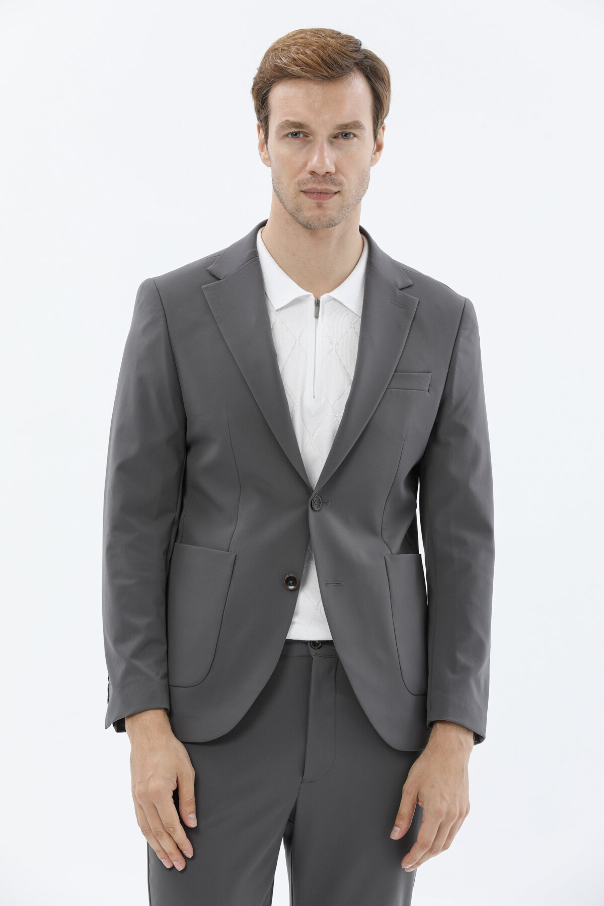 Finesuits Erkek Mono Yaka Çift Yırtmaç 6 Drop Takım Elbise 2412101106 TNKMYCY6R