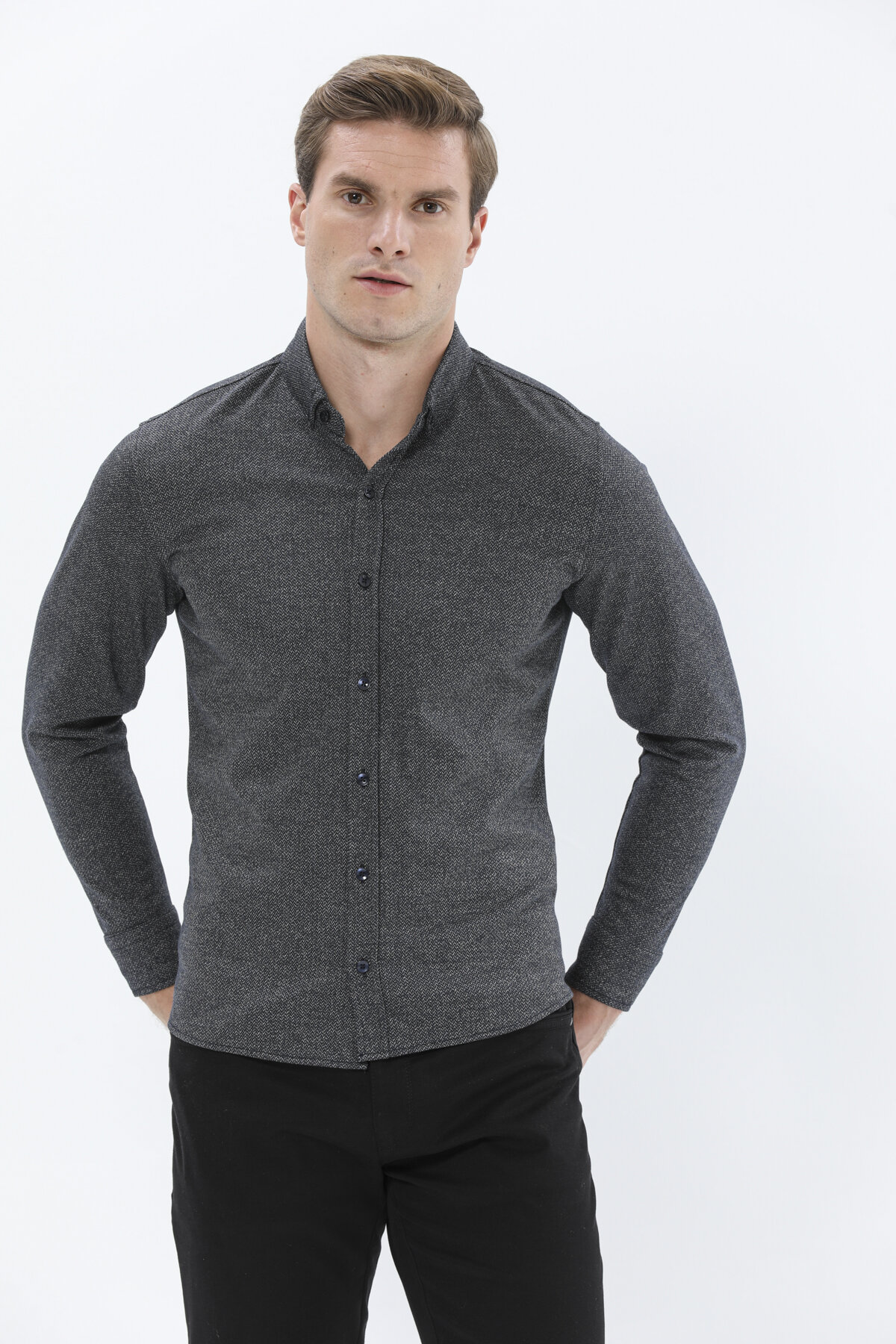 Finesuits Erkek Jakar Gömlek 242209052.JKGMR