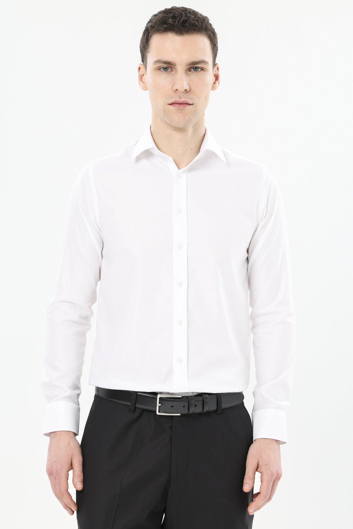 Finesuits Erkek Non-Iron Düz Pamuk Gömlek 2512103102.NONR