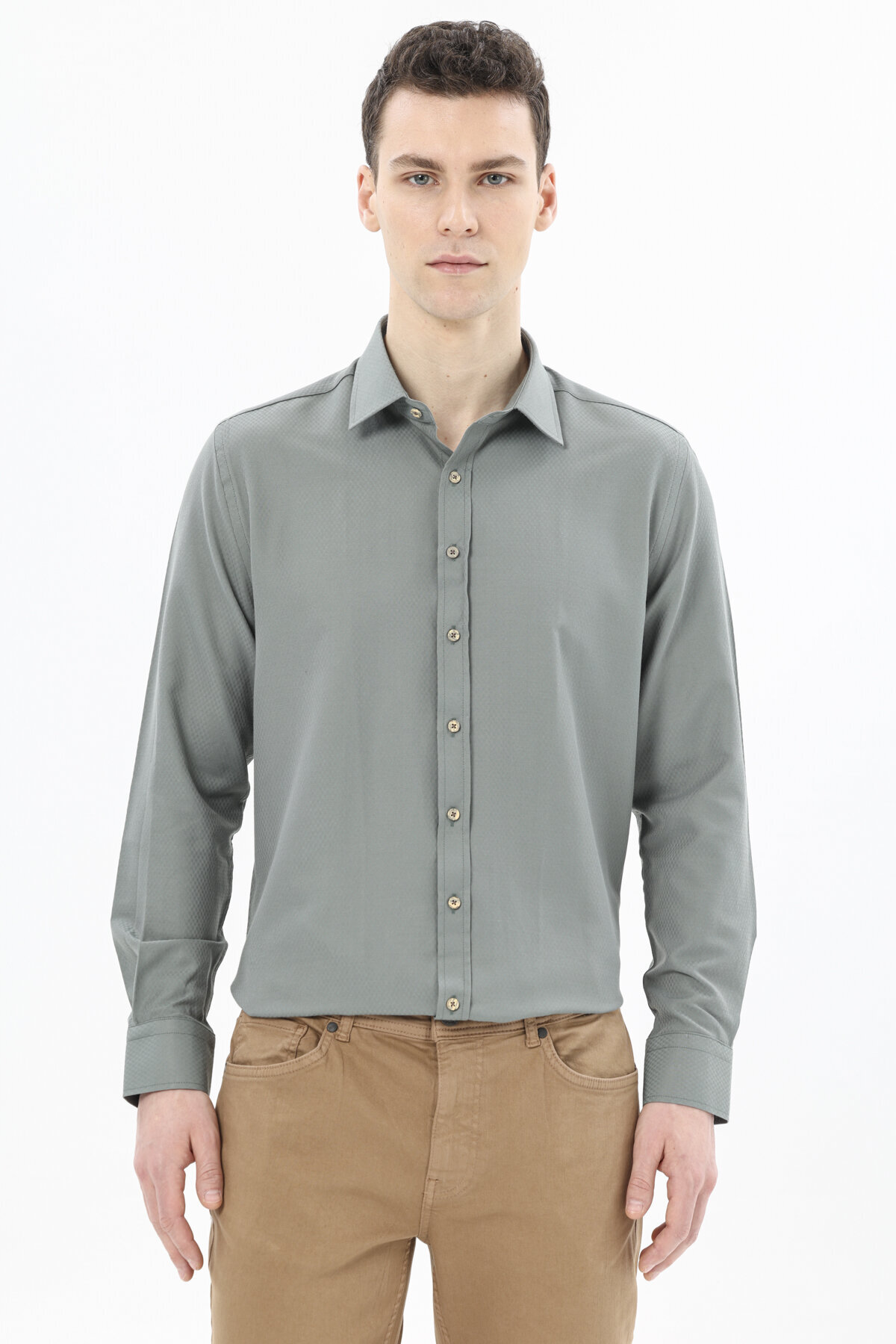 Finesuits Erkek Armürlü Gömlek 2412103014.UDS