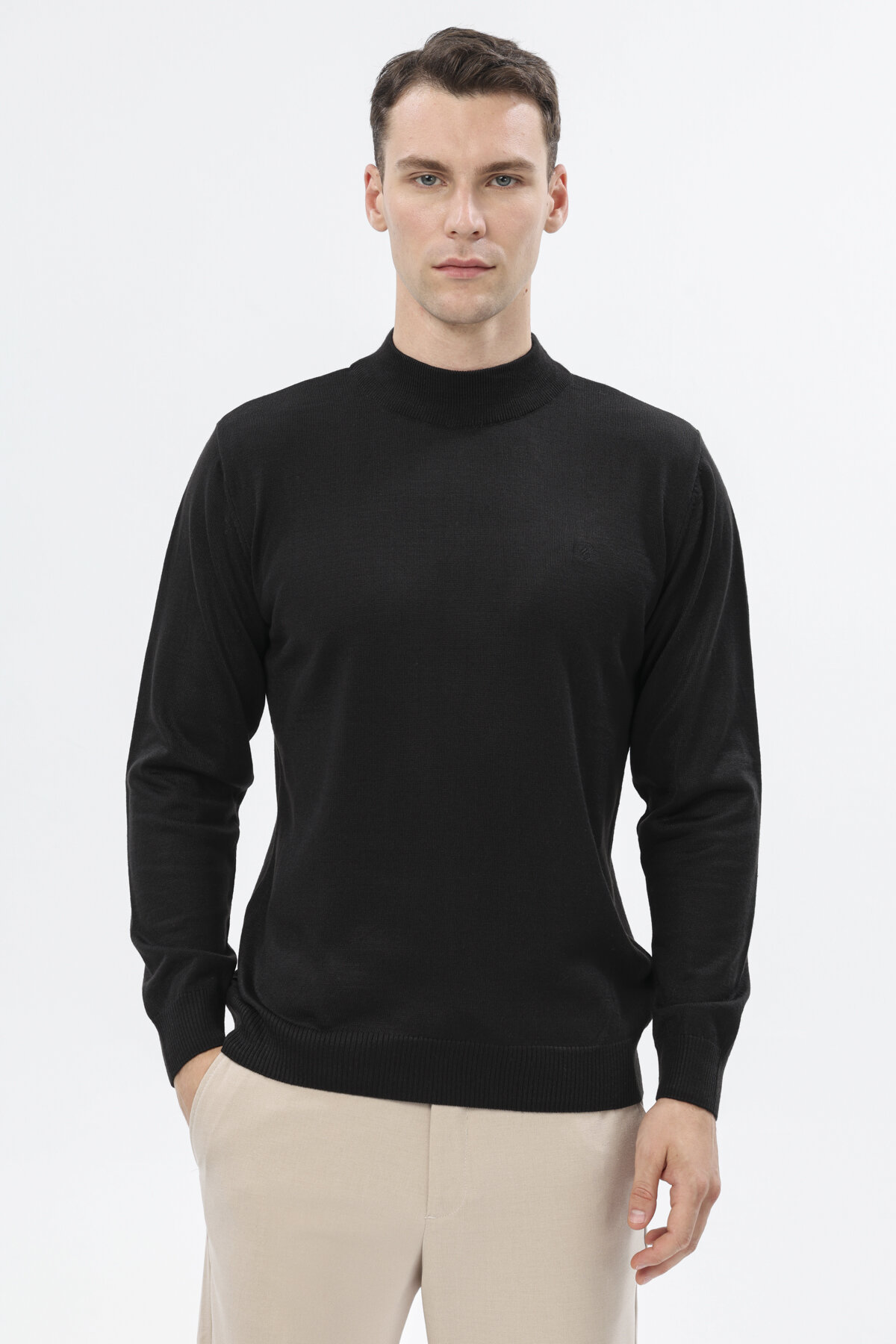 Finesuits Erkek Düz Yünlü Düz Yünlü Kazak 2522201002.DZYBR