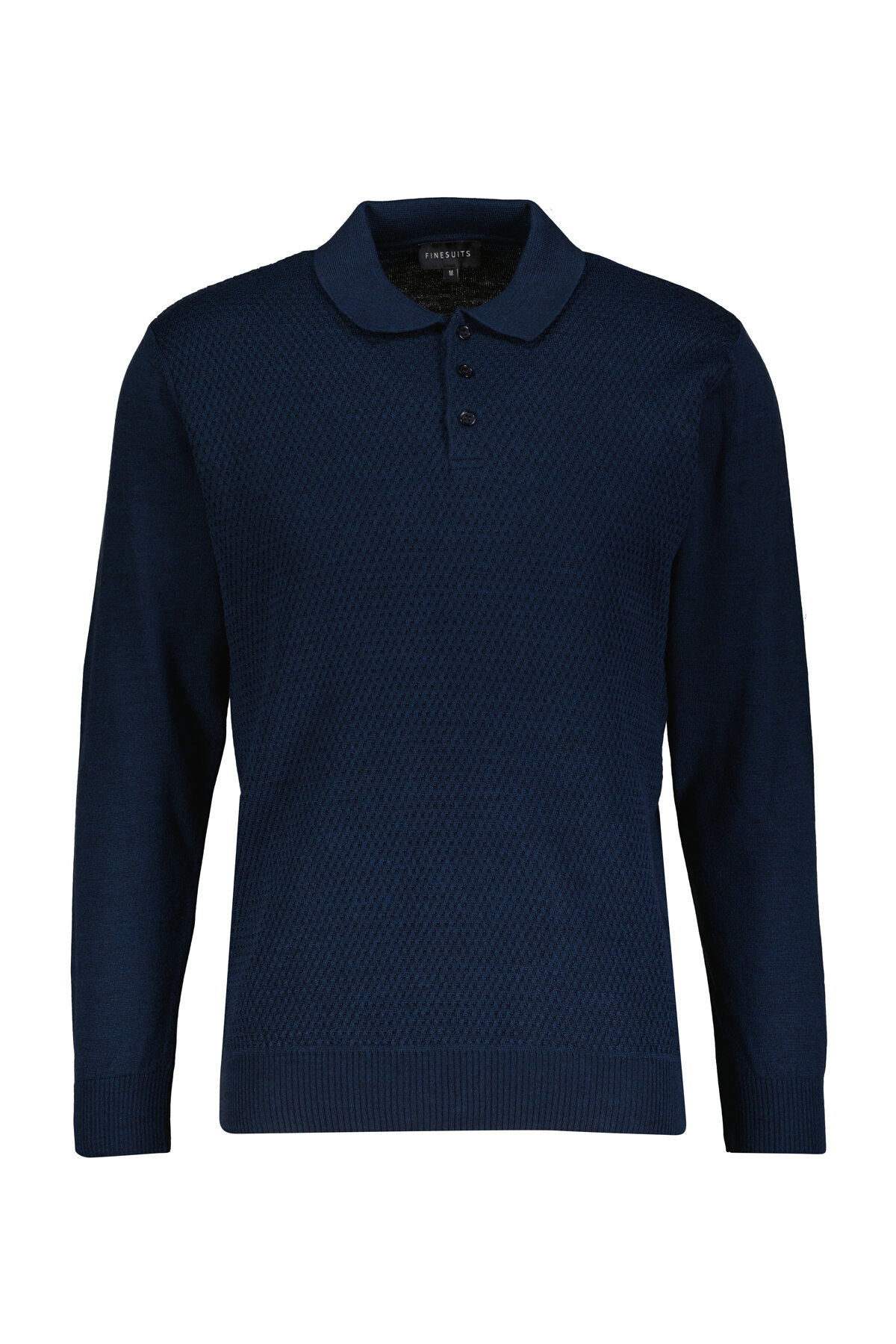 Finesuits Erkek Düz Yünlü Desenli Yünlü Kazak 2522201018.PYR