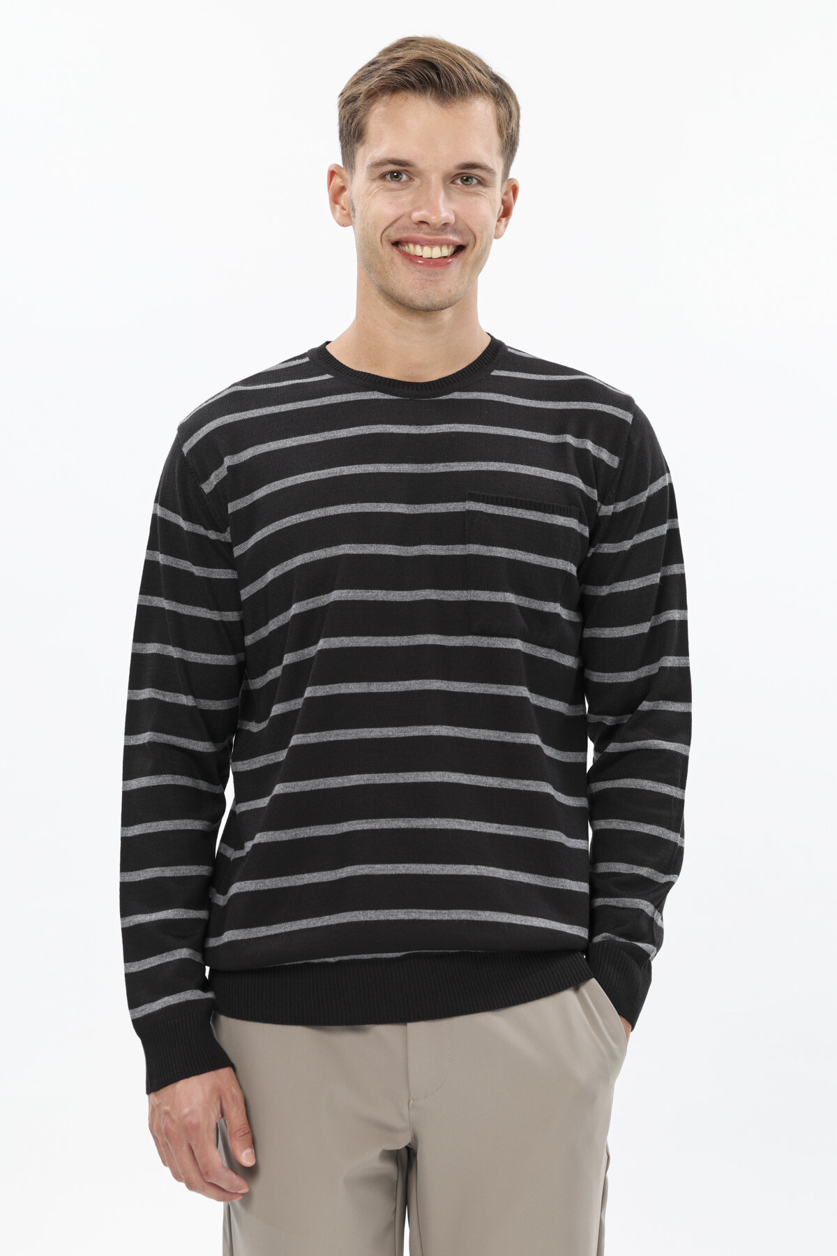 Finesuits Erkek Düz Yünlü Desenli Yünlü Kazak 2522201019.OYR