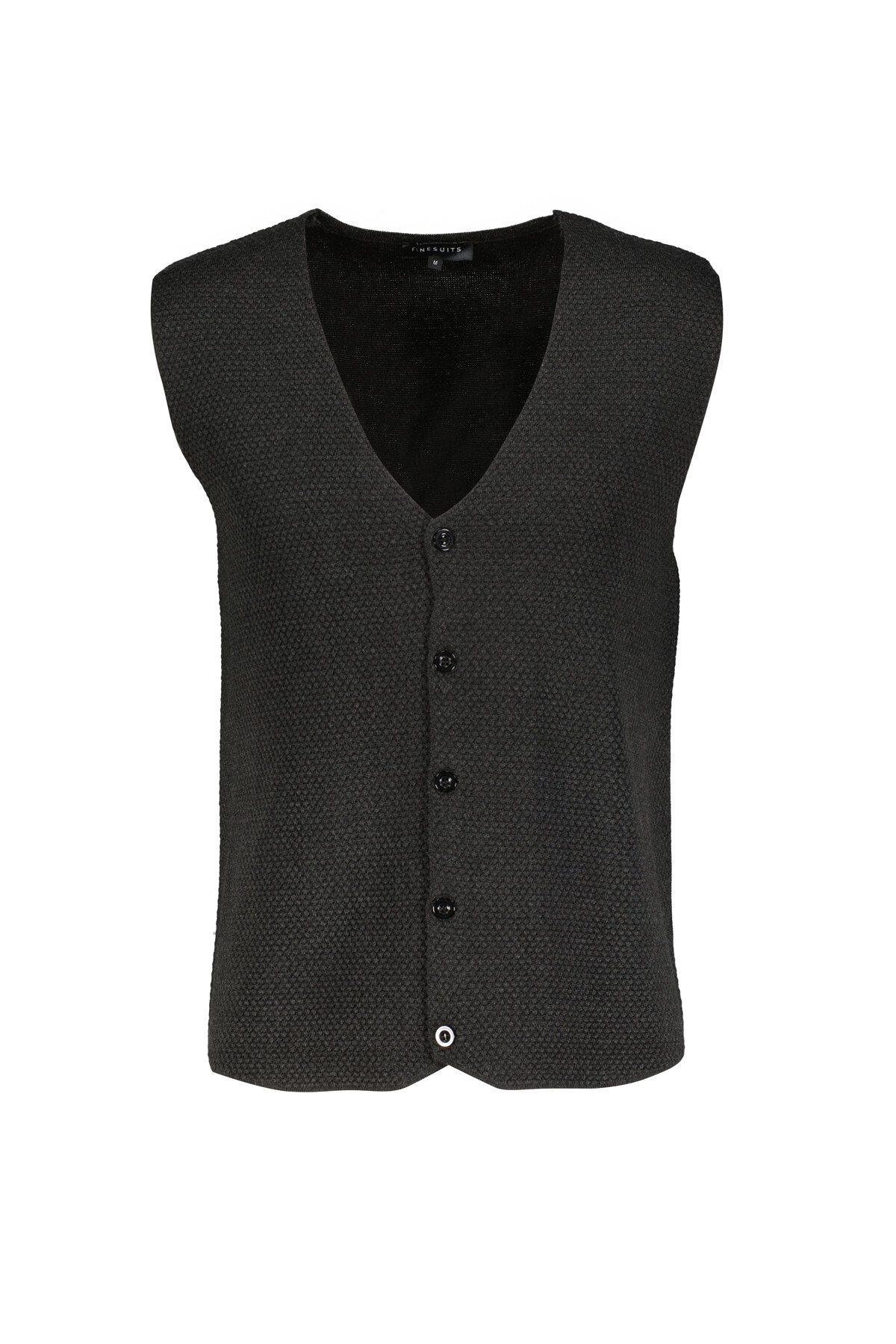 Finesuits Erkek Düz Yünlü Desenli Yünlü Yelek 2522201027.YLKR