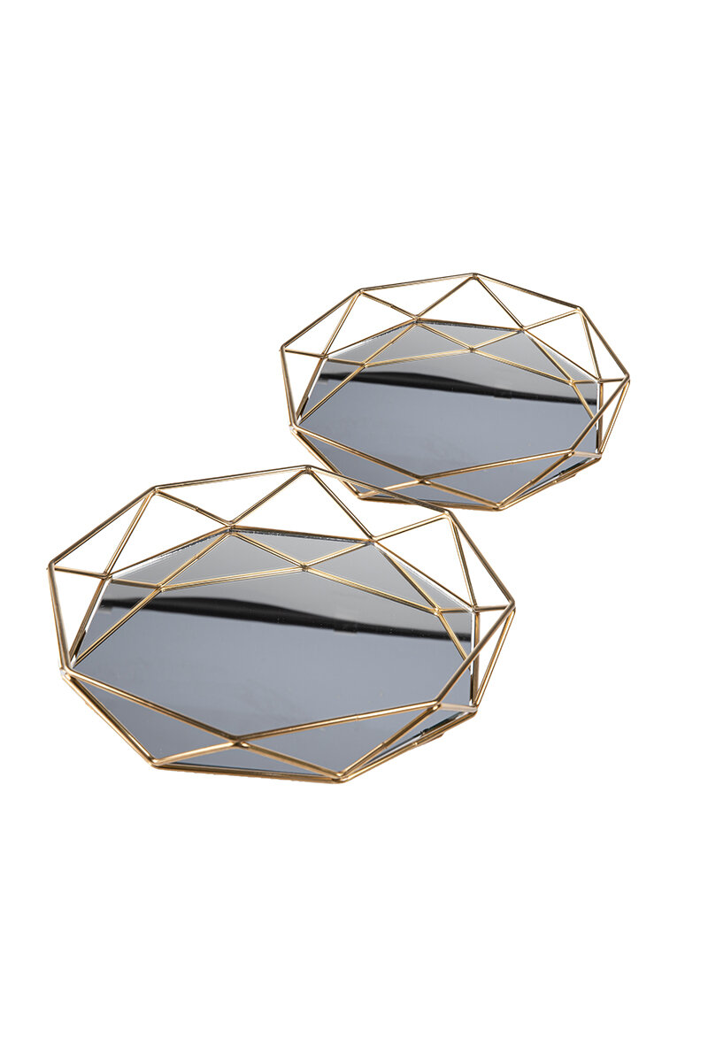 Liveist Yuvarlak Prizma Tepsi 2'li