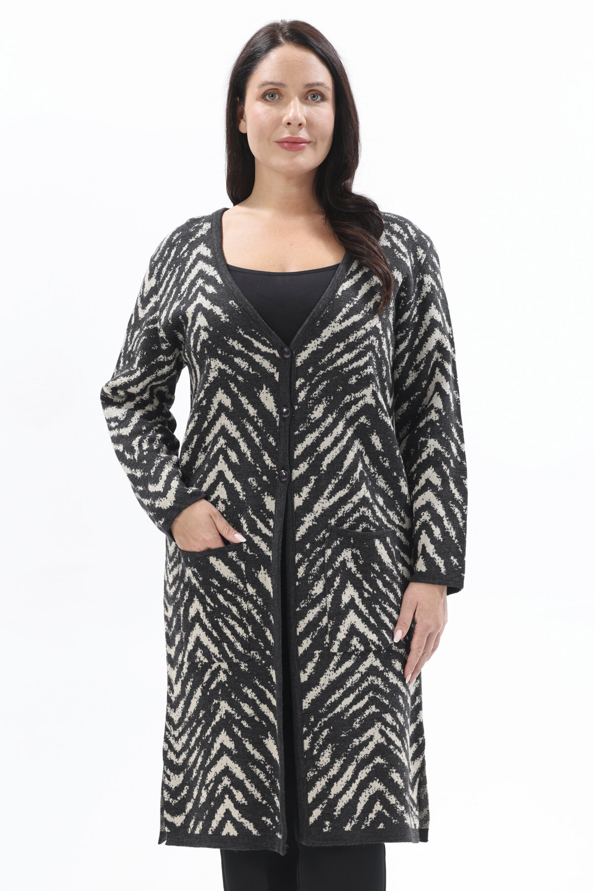 Shefame Kadın Uzun Ceket 2524BK102011