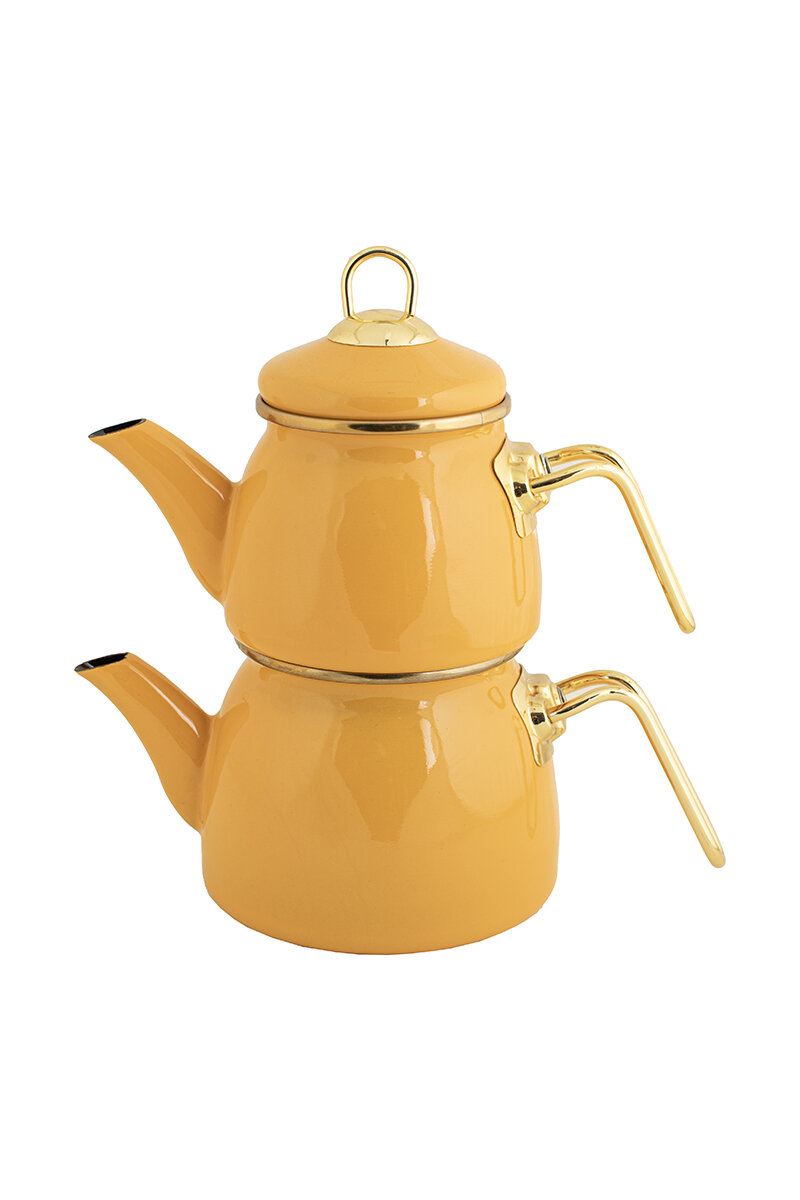 Hometime Emaye Aile Tip Çaydanlık Soft Turuncu