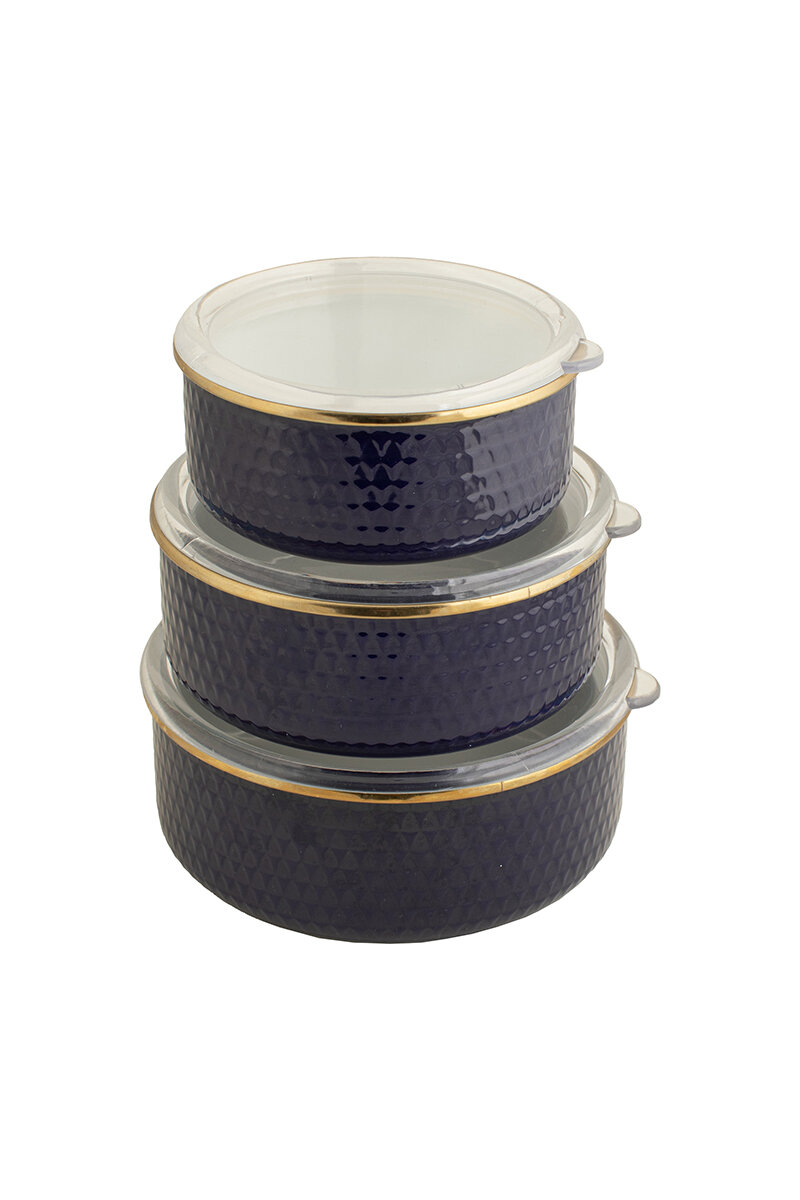 Hometime Emaye Saklama Kabı 3'lü Lacivert