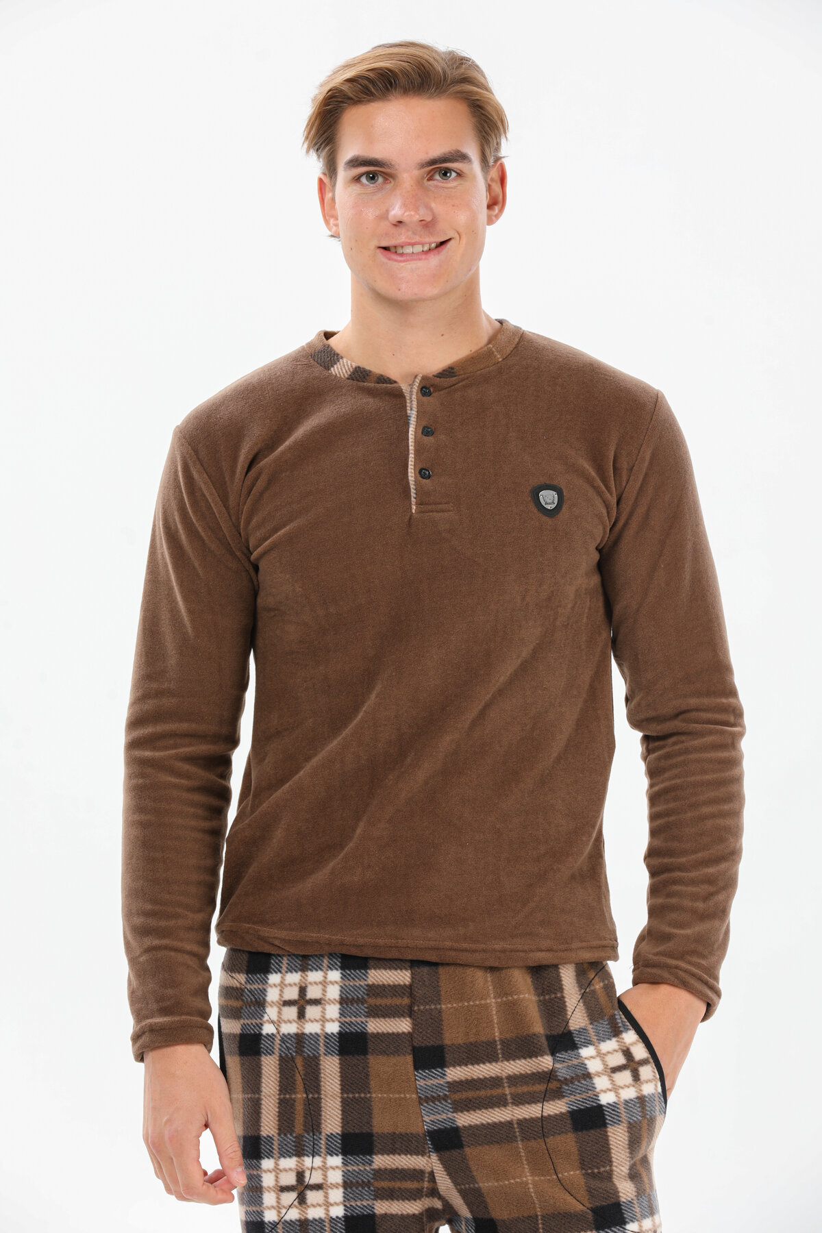 First Company Yarım Düğmeli Polar Pijama Takımı 233EP6005PI