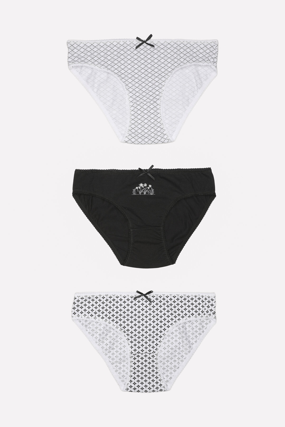 Shefame Kadın 3'lü Desenli Slip Külot 2324K001MD