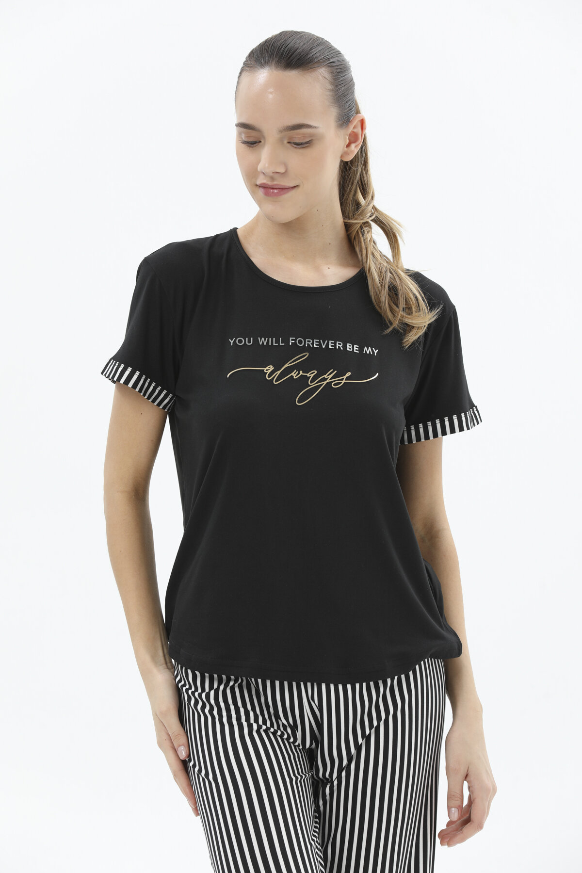 Shefame Kadın Kısa Kollu Pijama Takımı 24KP7005PI