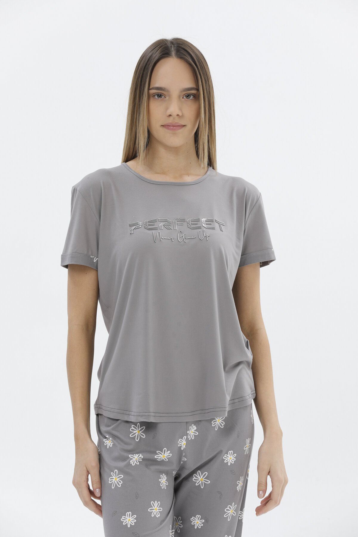 Shefame Kadın Kısa Kollu Pijama Takımı 24KP7015PI