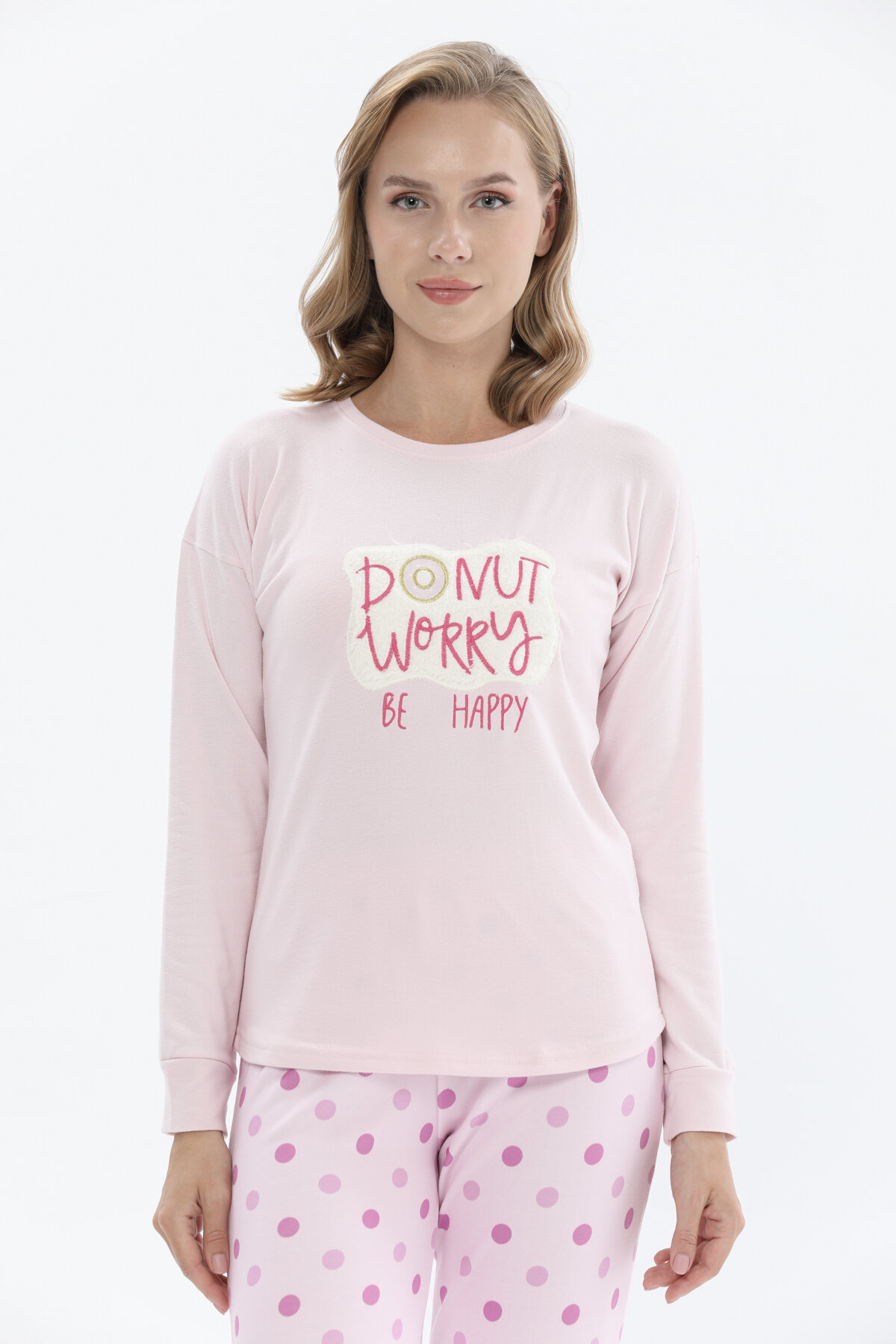 Shefame Kadın Donut Desenli Termal Pijama Takımı 242KTP7014PI