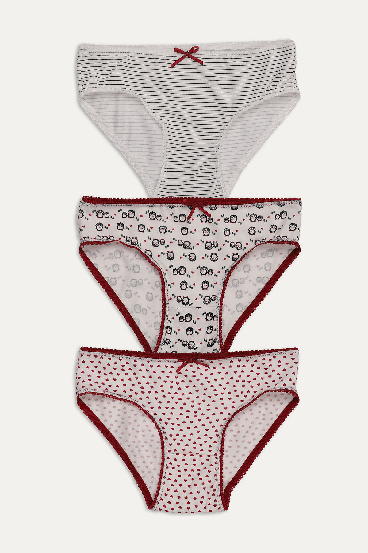 Funfair Kız Çocuk Penguen Desenli Üçlü Slip 2425KC01MD