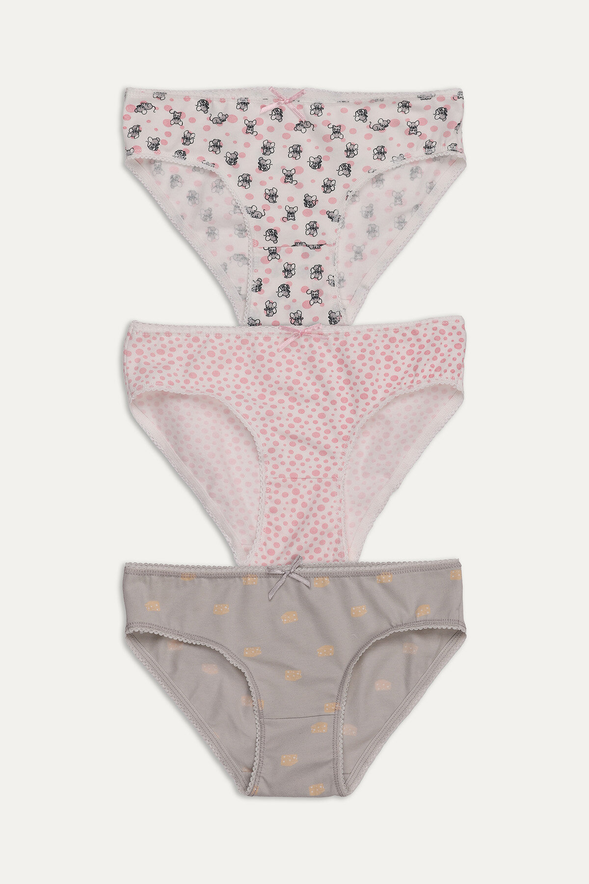 Funfair Kız Çocuk Fare Desenli Üçlü Slip 2425KC03MD