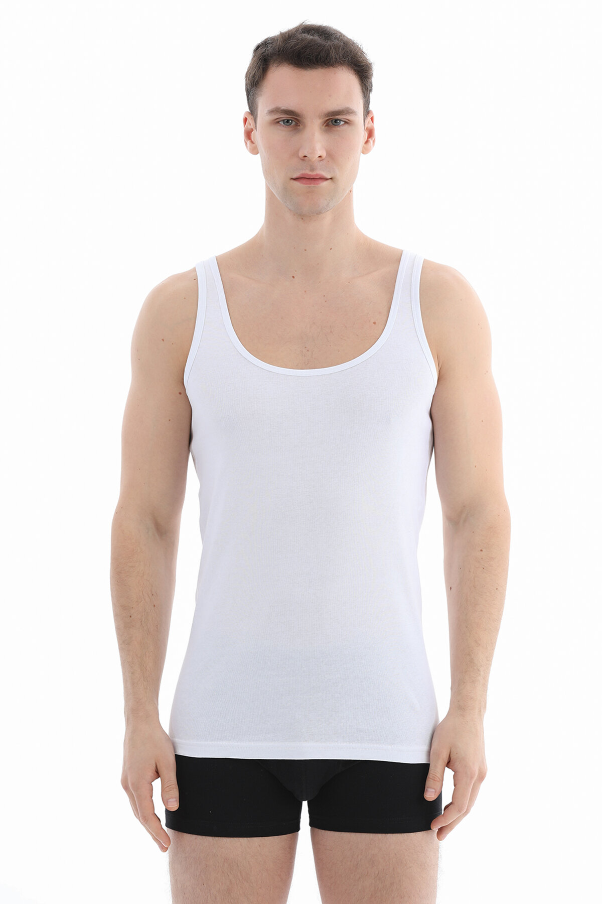 Cottons & Clouds Erkek İkili Ribanalı U Yaka Kalın Askılı Atlet CC9485