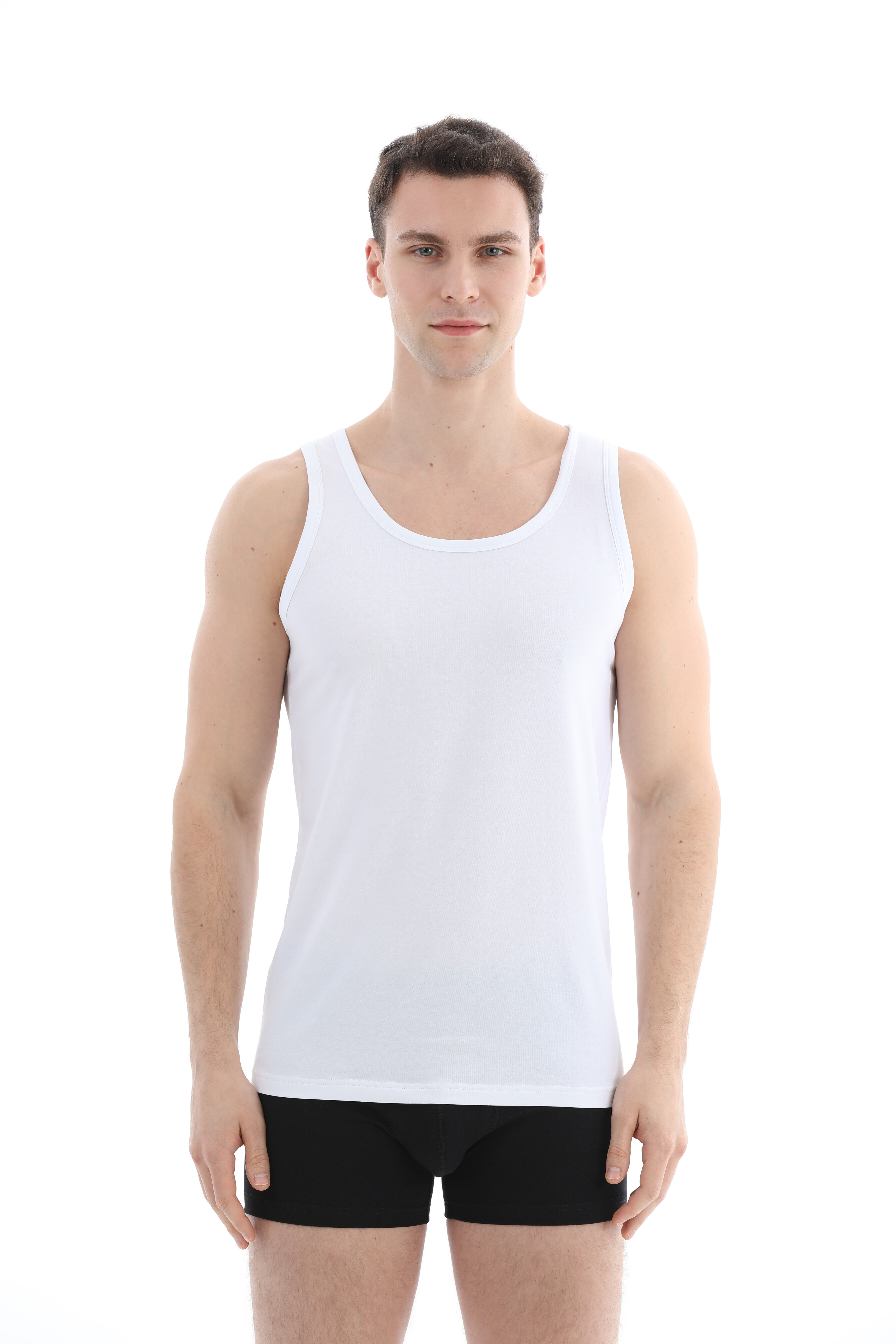 Cottons&Clouds Erkek İkili U Yaka Kalın Askılı Atlet CC9678