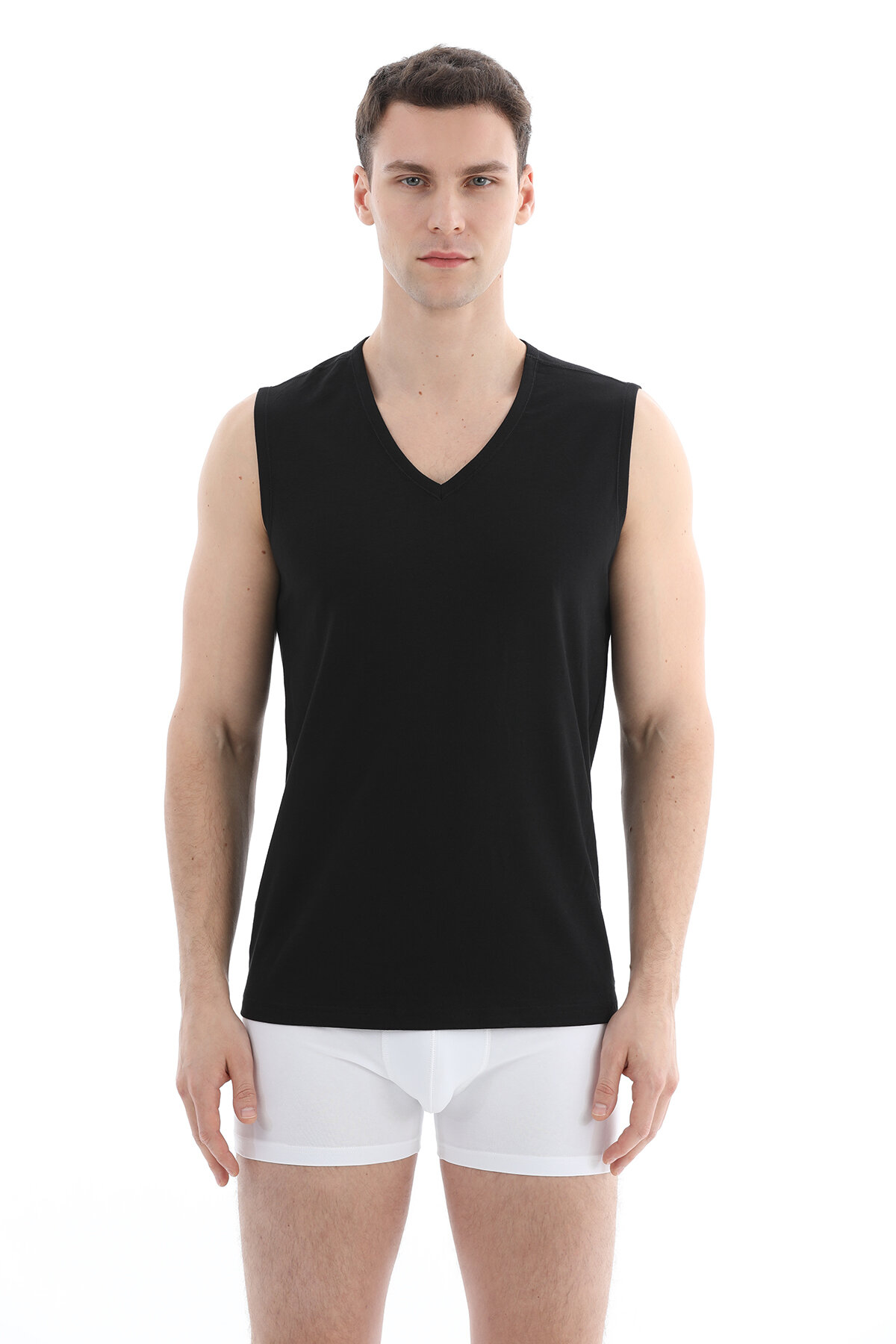 Cottons & Clouds Erkek İkili V Yaka Kalın Askılı Atlet CC9677