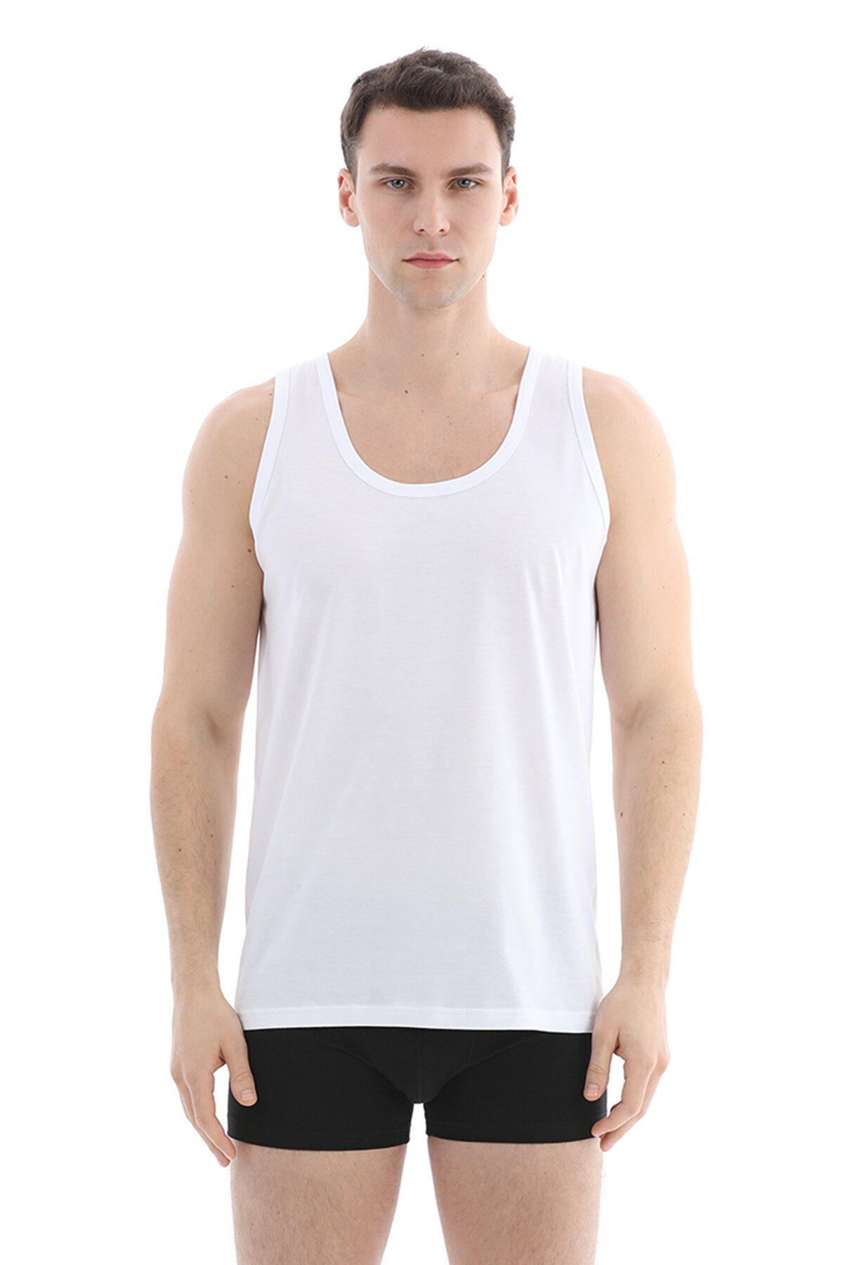 Cottons & Clouds Erkek İkili U Yaka Kalın Askılı Atlet CC9225