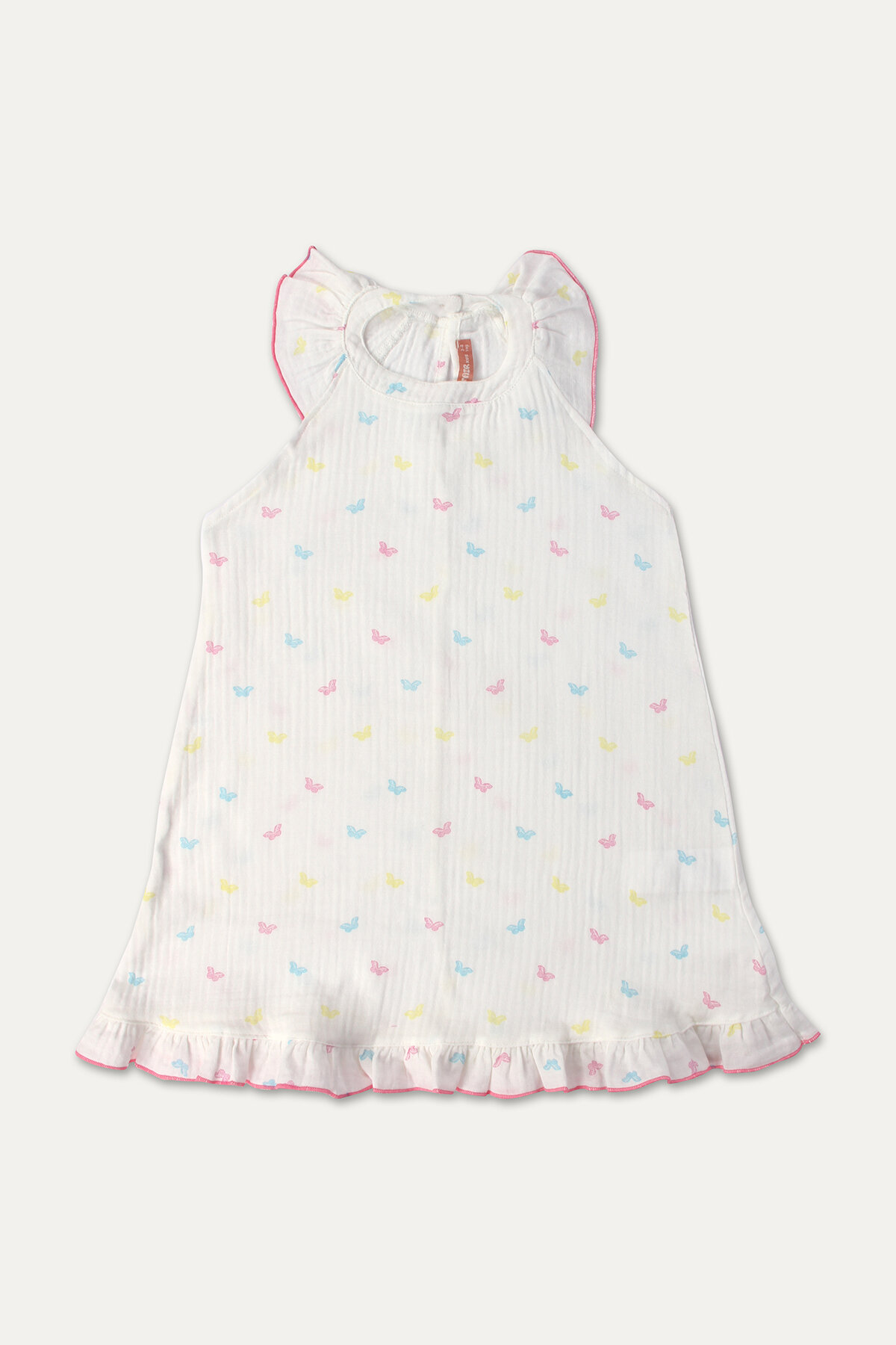 Funfair Kız Çocuk Kelebek Desenli Bisiklet Yaka Müslin Gecelik 251KC02SV