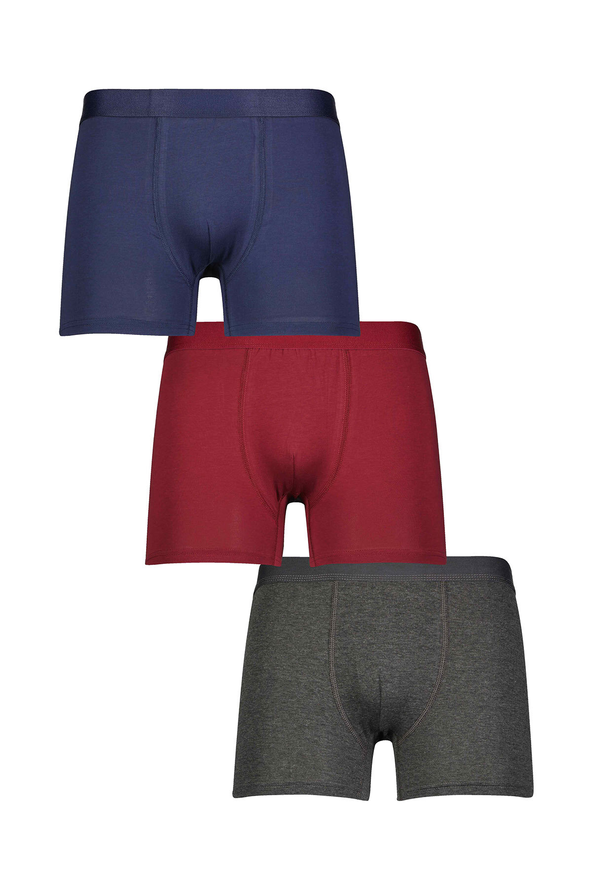 First Company Erkek Üçlü Düz Renk Boxer 25ETE09MD