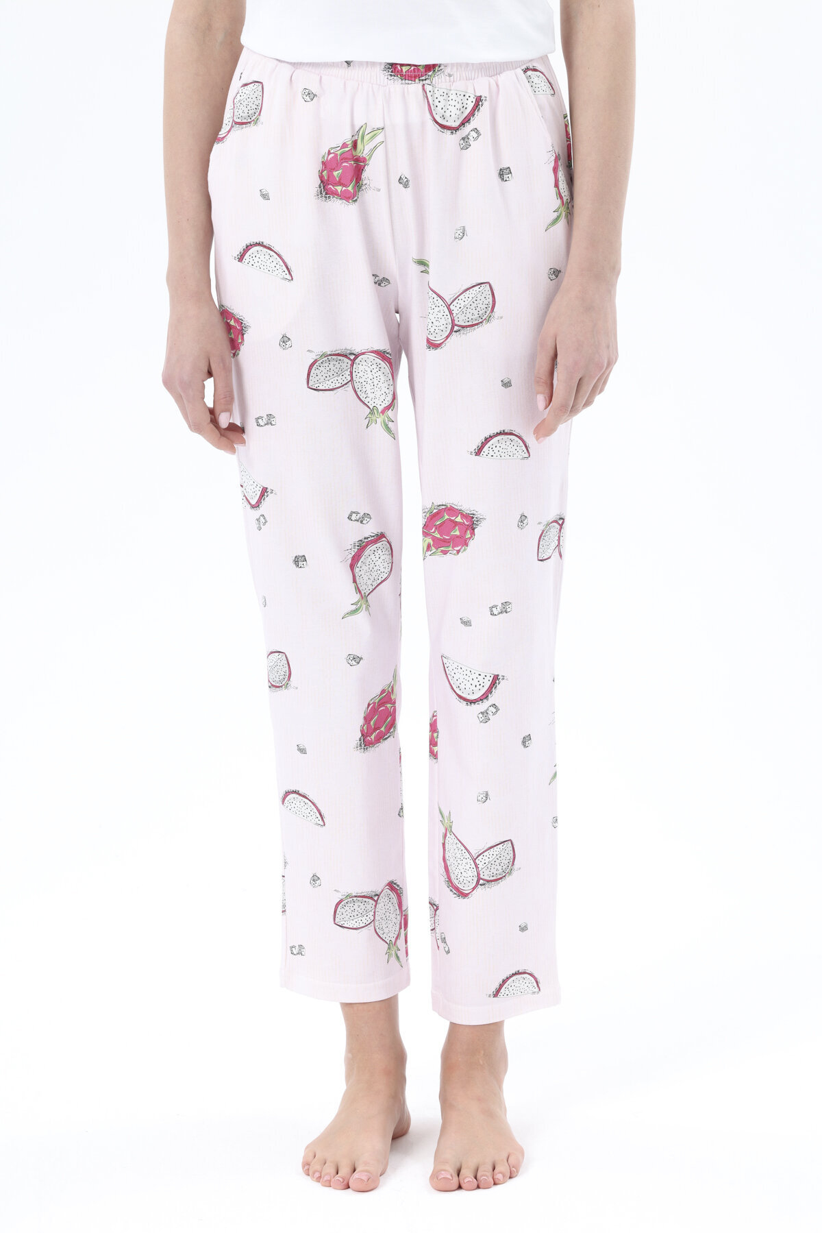 Shefame Kadın Ejder Meyvesi Baskılı Likralı Süprem Pijama Altı 251KTA18HY