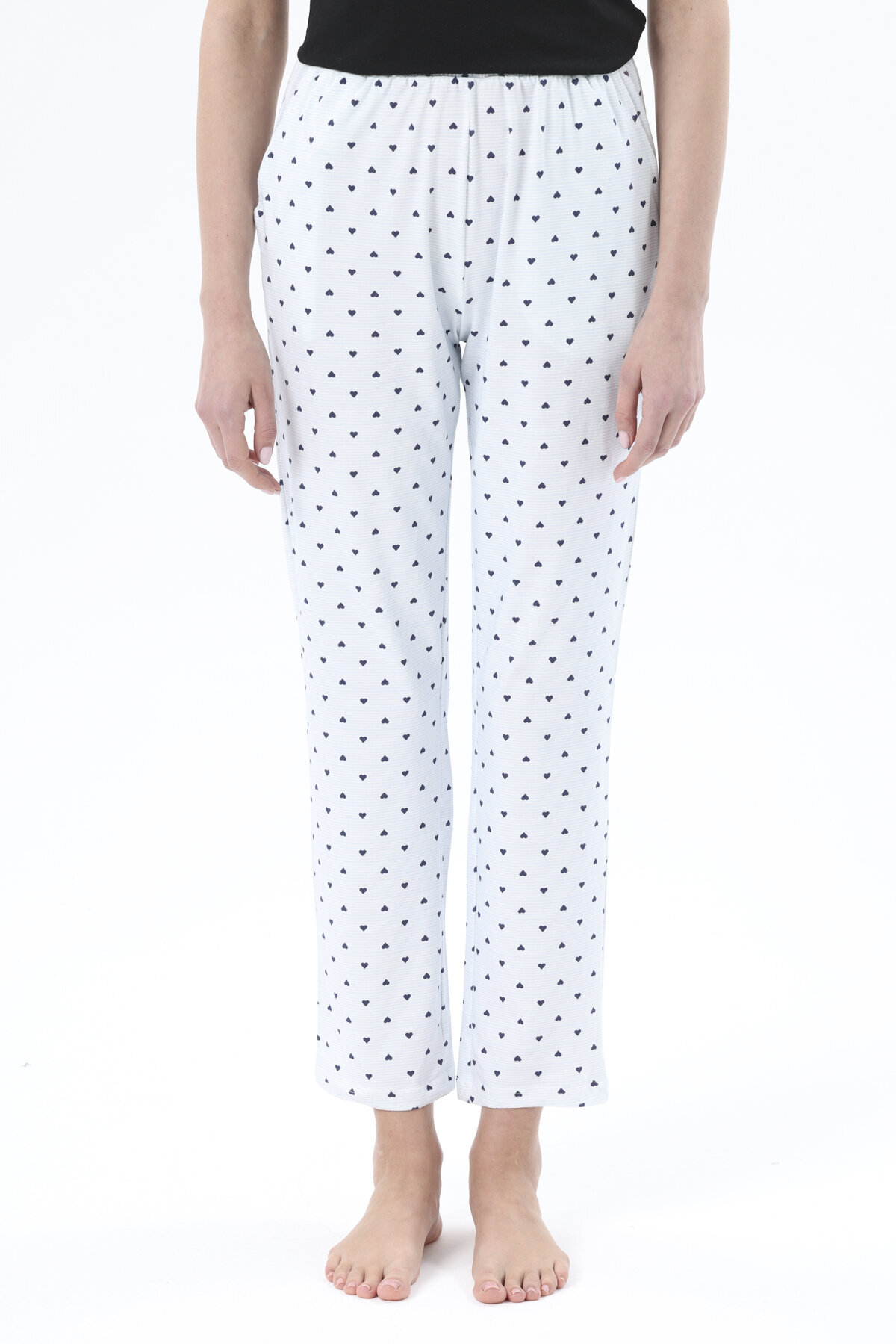 Shefame Kadın Kalp Baskılı Likralı Süprem Pijama Altı 251KTA22HY