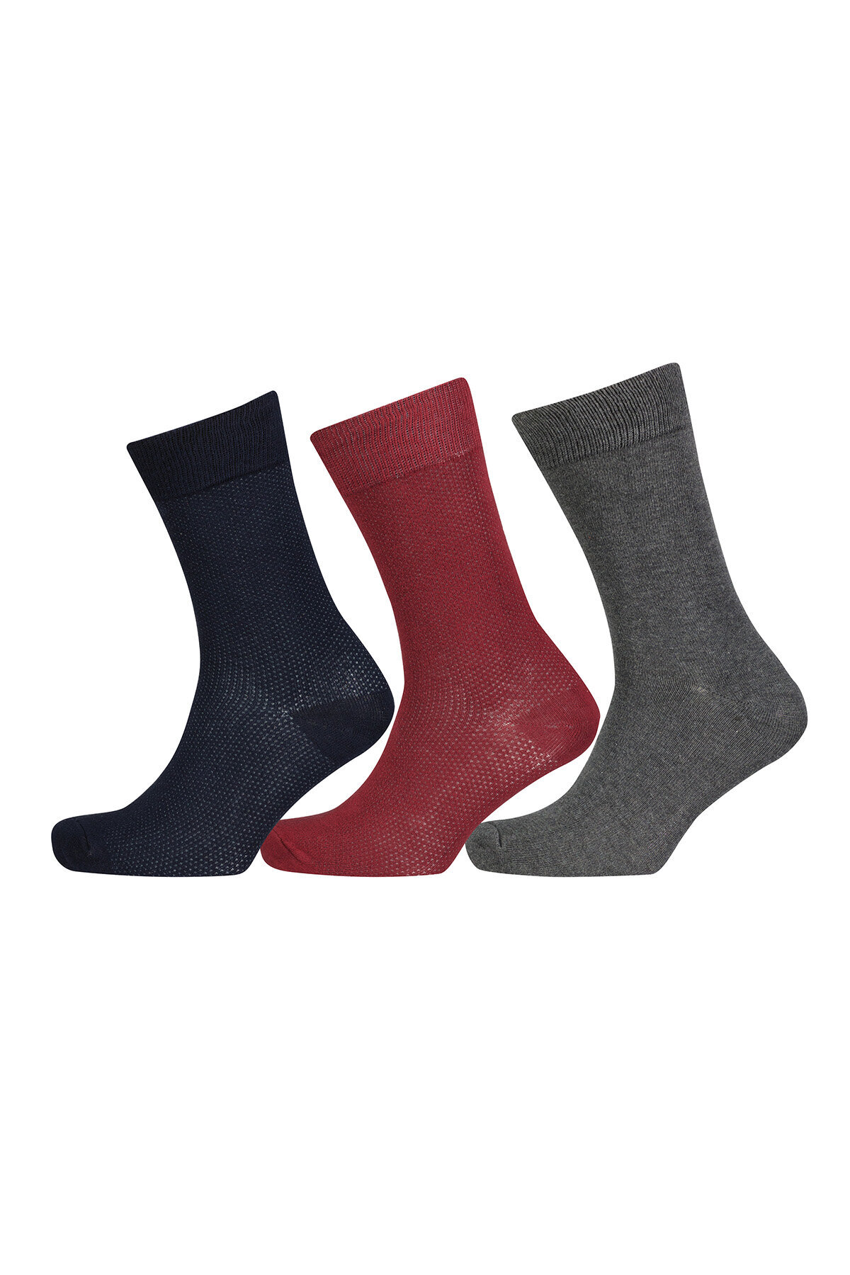First Company Erkek Üçlü Desenli Pamuklu Soket Çorap 251E024BS