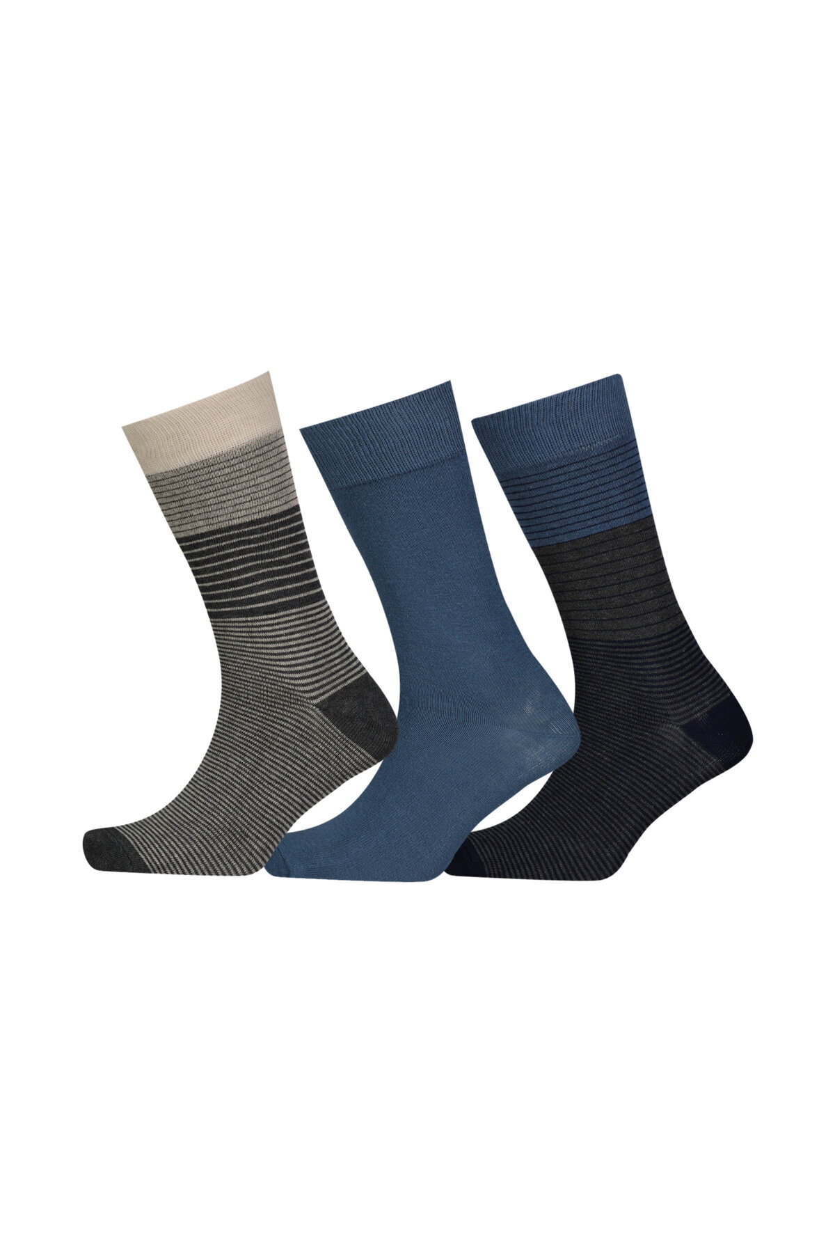 First Company Erkek Üçlü Desenli Pamuklu Soket Çorap 251E027BS