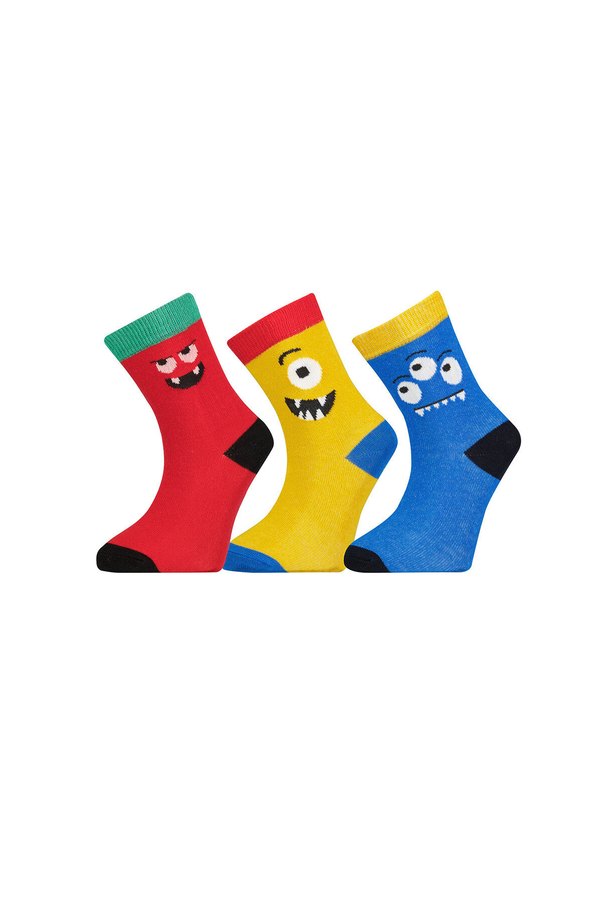 Funfair Erkek Çocuk Üçlü Desenli Pamuklu Soket Çorap 251EC14BS