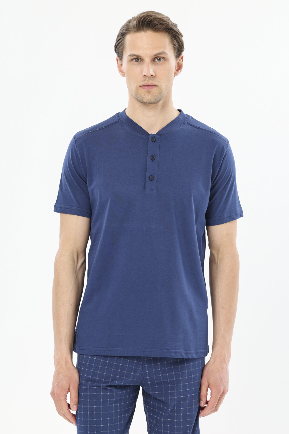 First Company Erkek Omuz Ara Biye Detaylı Kısa Kollu Şort Takımı 251ES01PI