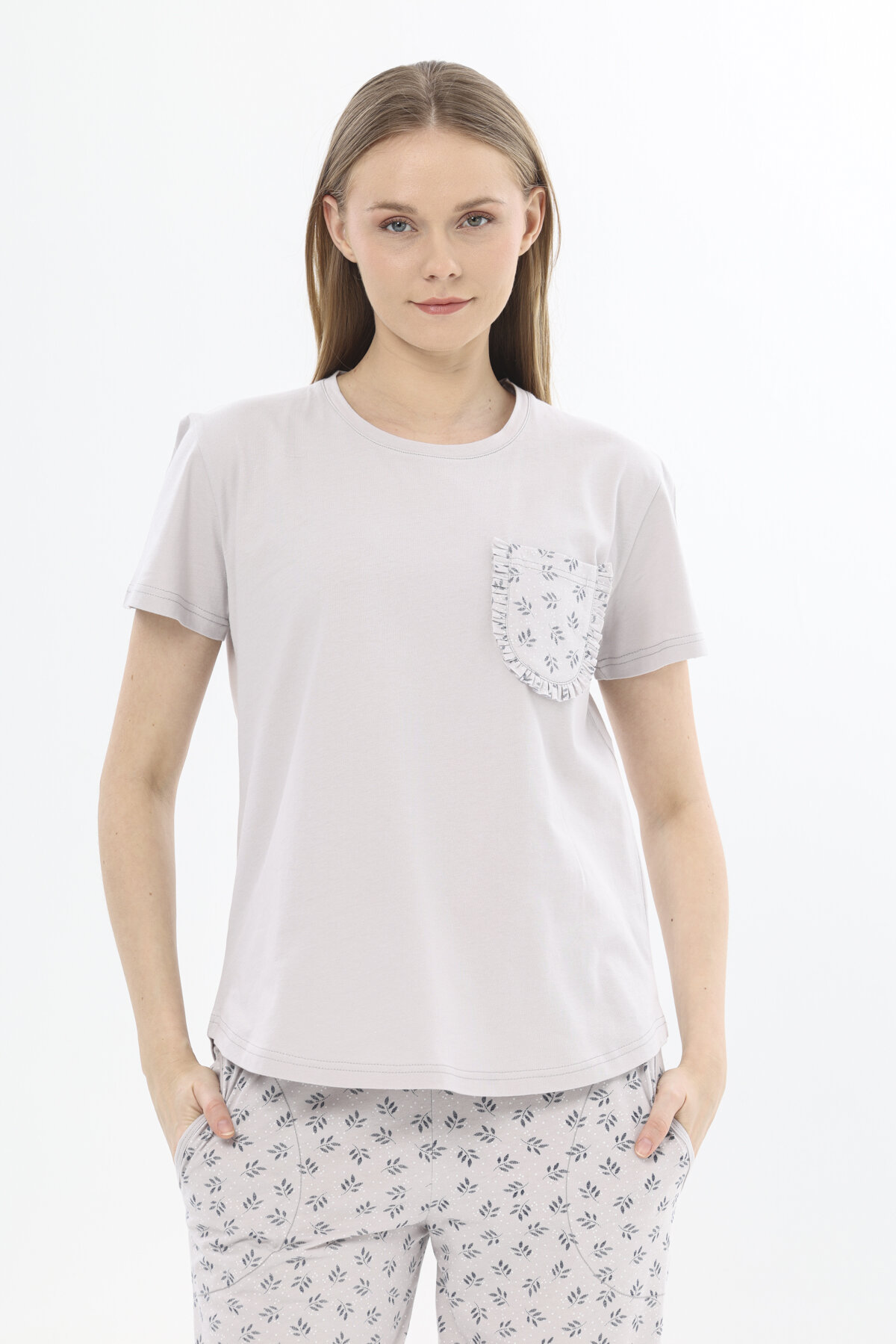 Shefame Kadın Cep Detaylı Kısa Kollu Pijama Takımı 251KP01P