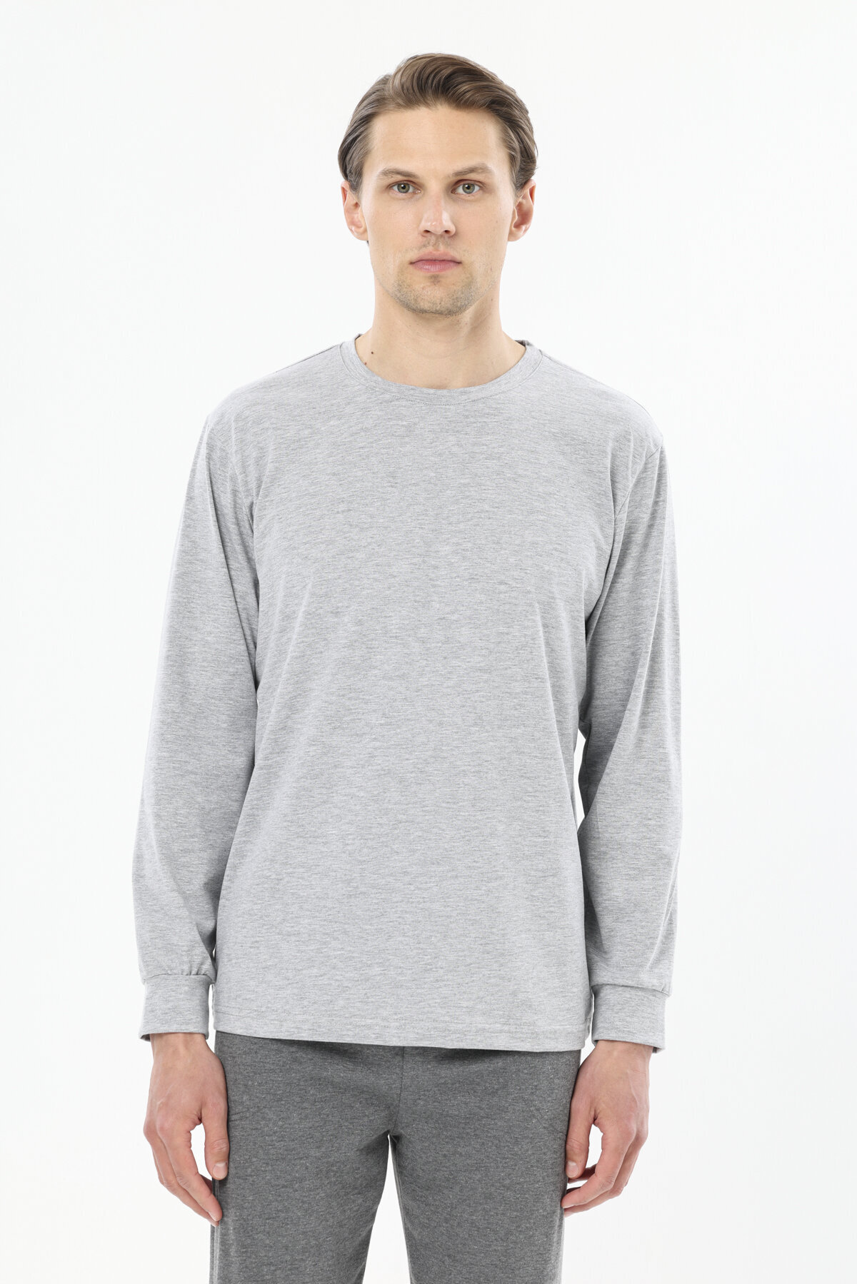 First Company Erkek Bisiklet Yaka Uzun Kollu Ribana Paçalı Pijama Takımı 251EP06KL