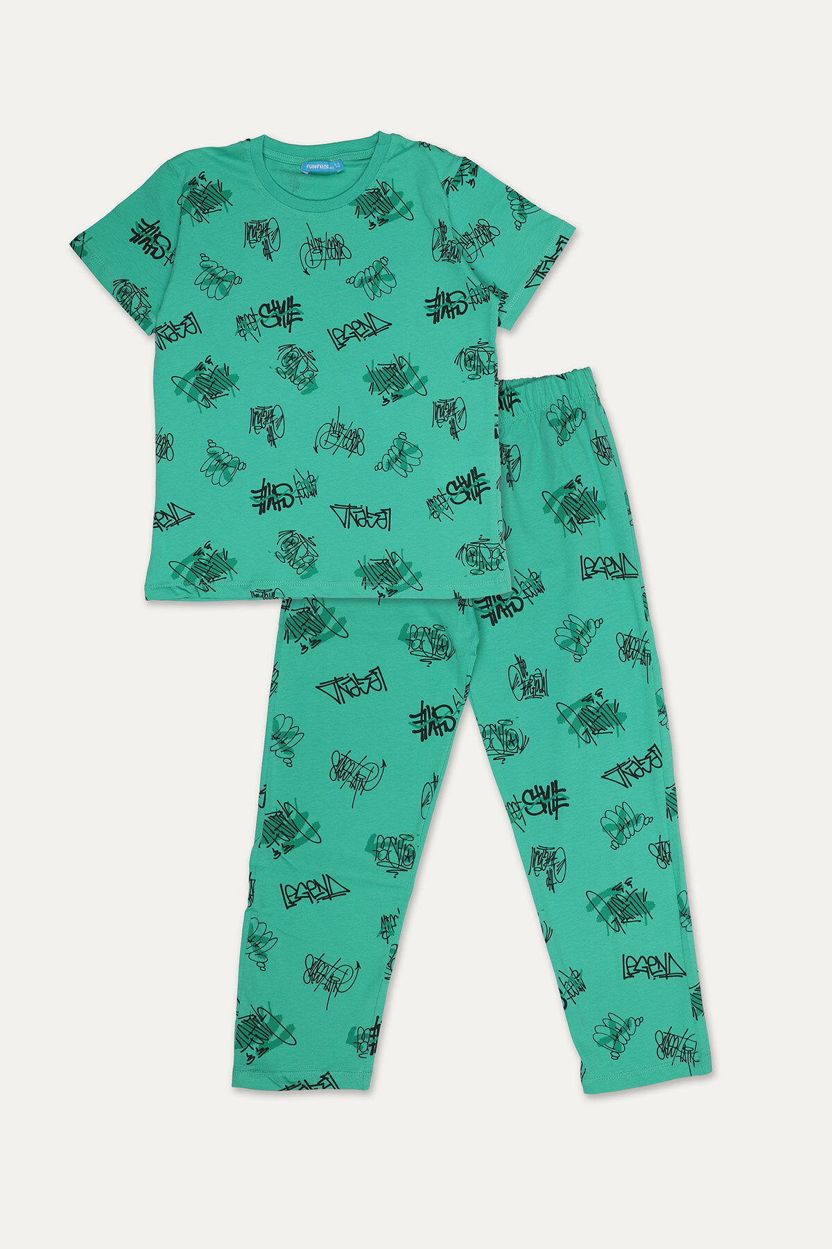 Funfair Erkek Çocuk Graffiti Baskılı Kısa Kollu Pijama Takımı 251ET06PL