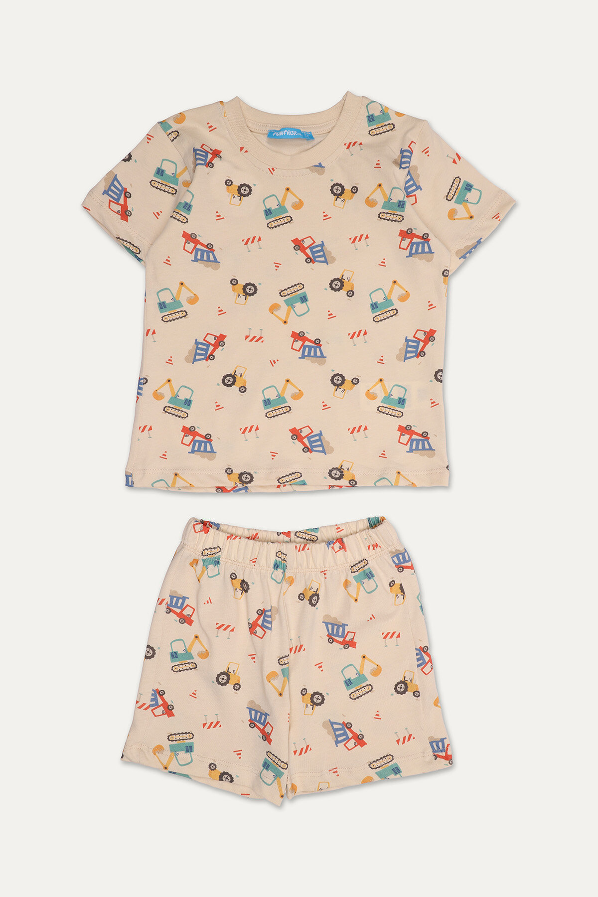 Funfair Erkek Çocuk İş Makineleri Baskılı Kısa Kollu Şort Takımı 251KC16PL