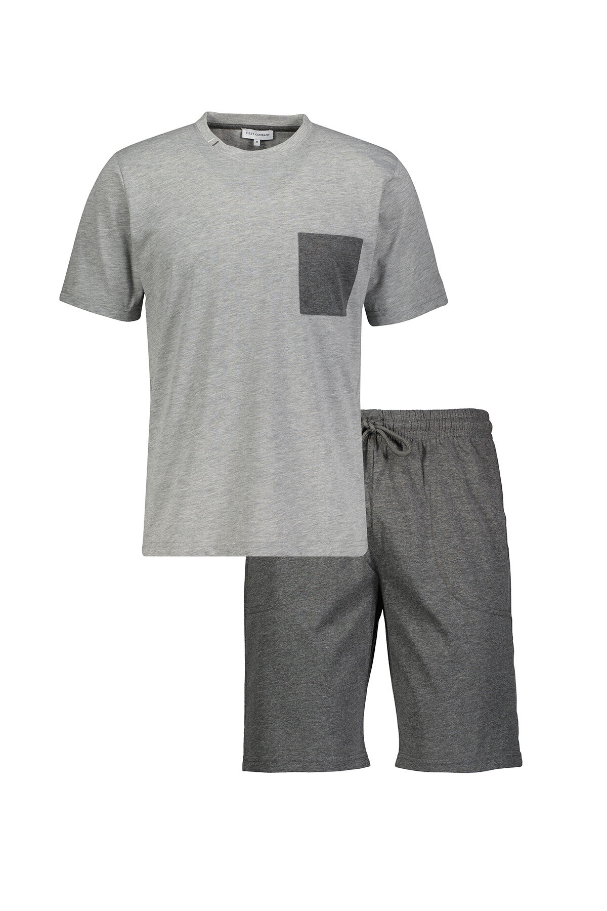 First Company Erkek Bisiklet Yaka Cep Detaylı Regular Fit Kısa Kollu Şort Takımı 251ES06KL