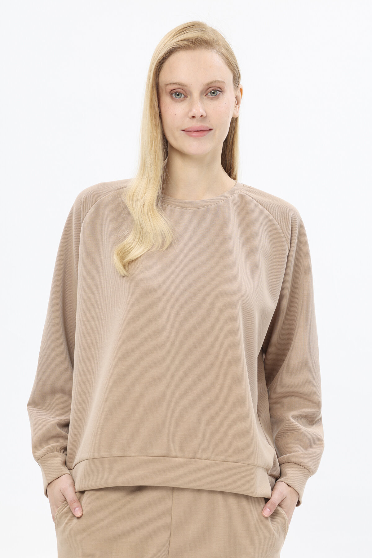 Shefame Kadın Bisiklet Yaka Reglan Kol Sweatshirt 252K7003TR