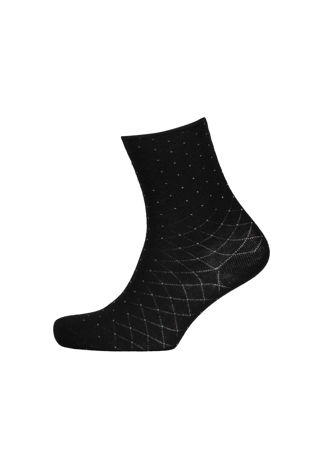 Shefame Kadın Pamuklu Lastiksiz Desenli Diyabet Çorabı 252K0505HU