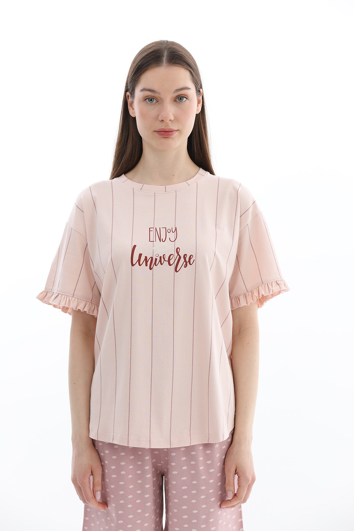 Shefame Kadın Likralı Kompakt Penye Şort Takım 261K7098PI