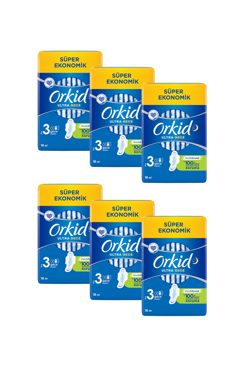 Orkid Ultra Extra Süper Eko Gece 6 x 18li